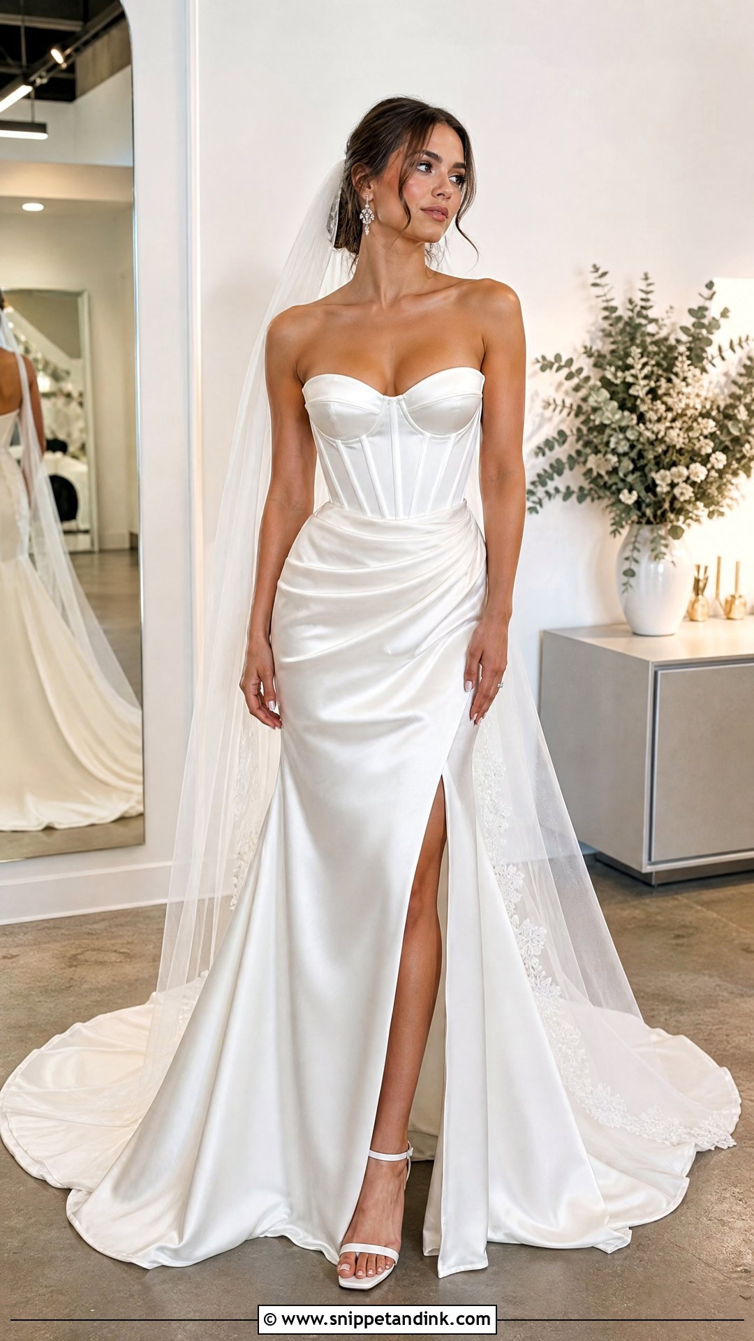 Satin Corset Wedding Dress - Snippet and Ink - 25 Silky Wedding Dress Ideas