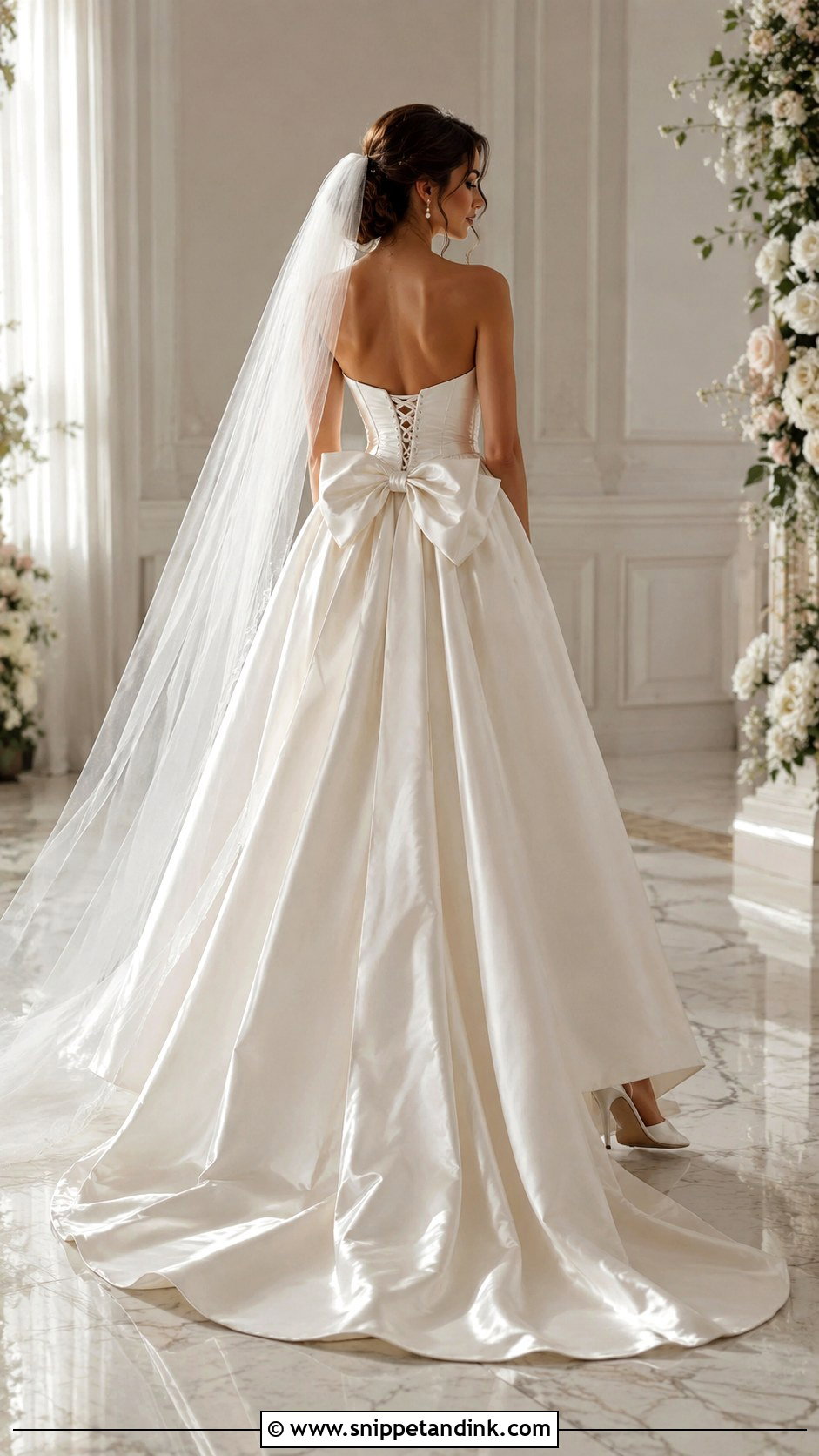 Satin Corset Wedding Dress With Bow - Snippet and Ink - 25 Satin Corset Wedding Dress Ideas