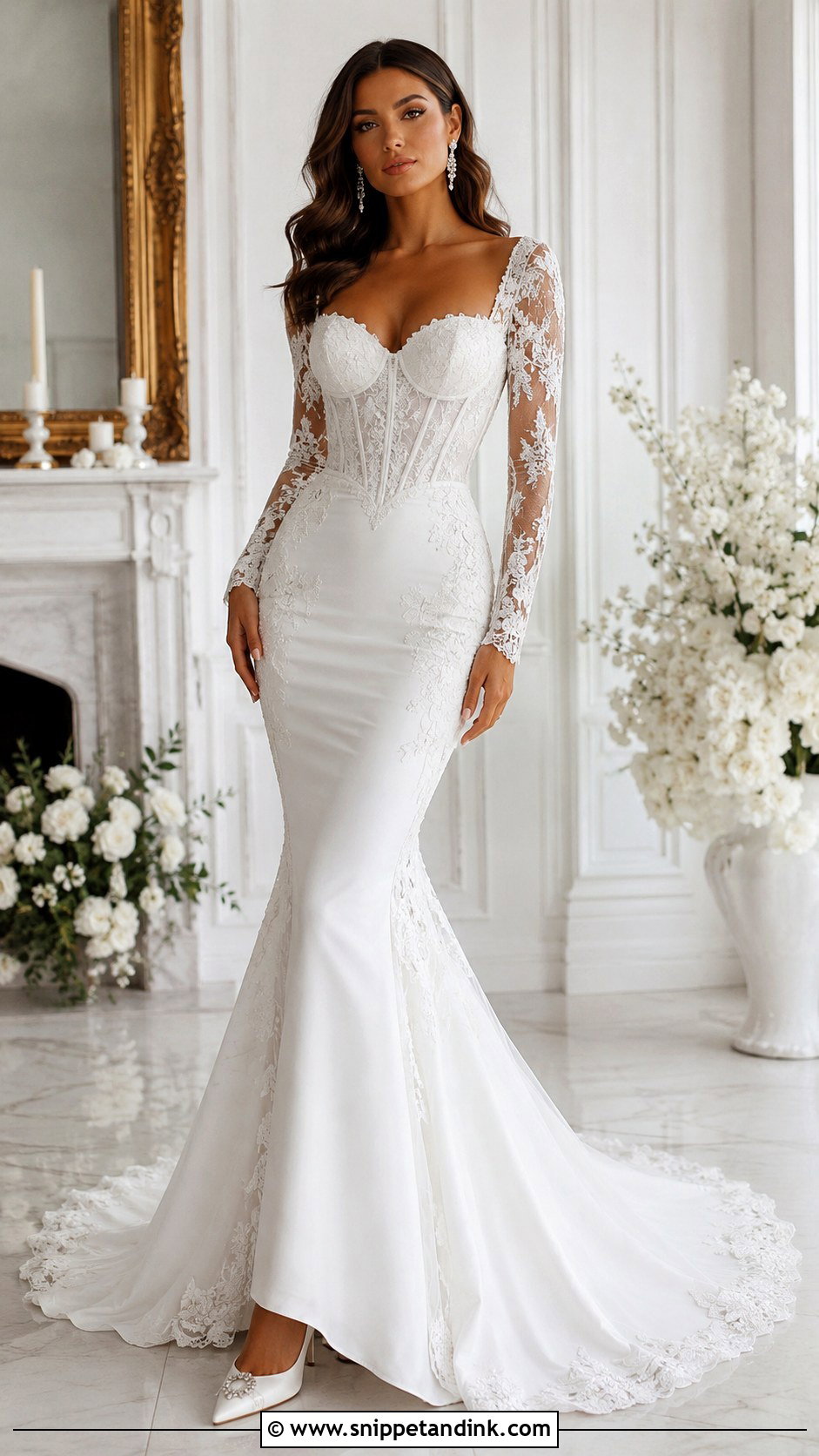 Satin Corset Wedding Dress With Puff Sleeves - Snippet and Ink - 25 Corset Wedding Dress with Sleeves