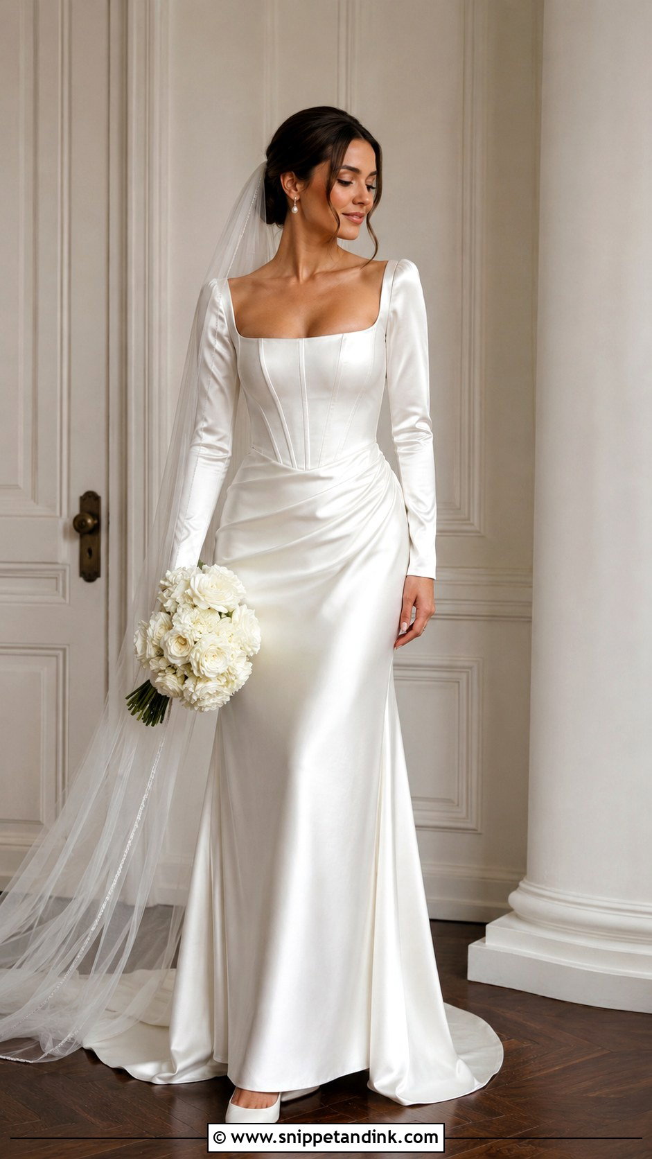 Satin Corset Wedding Dress With Sleeves - Snippet and Ink - 25 Satin Corset Wedding Dress Ideas