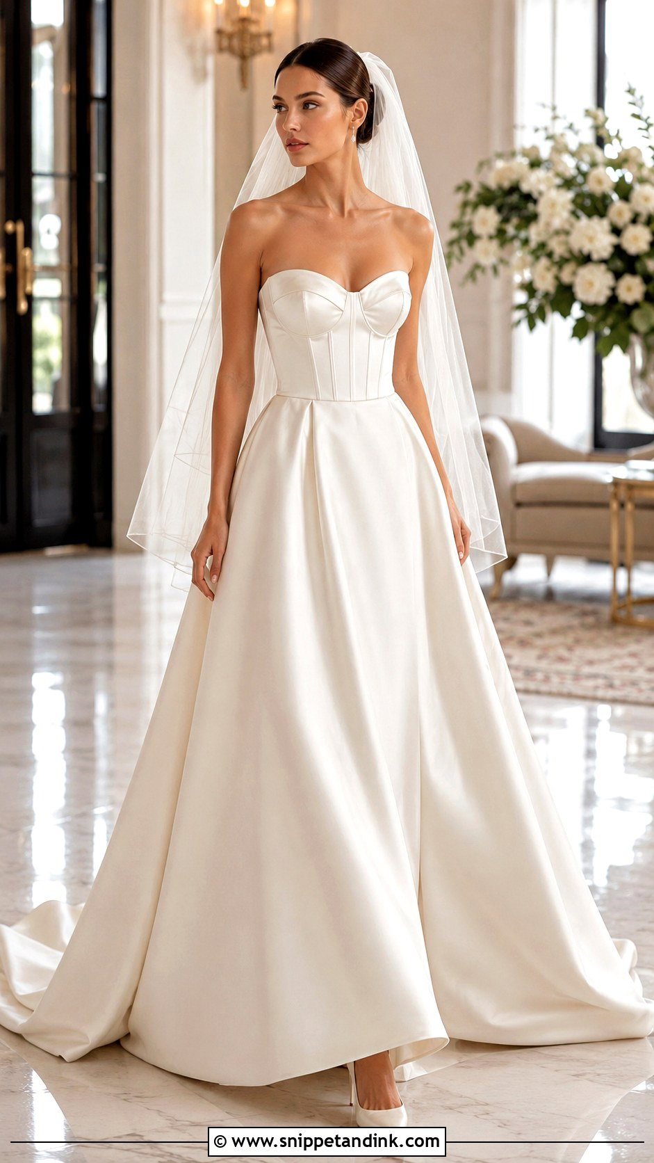 Satin Corset Wedding Gown - Snippet and Ink - 25 Corset Wedding Gown Ideas