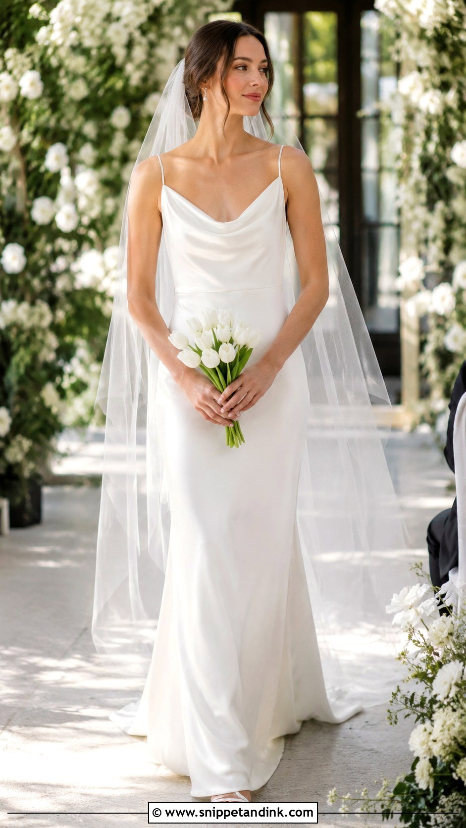 Satin Cowl Neck Wedding Dress - Snippet and Ink - 20 Simple Chic Wedding Dress Ideas