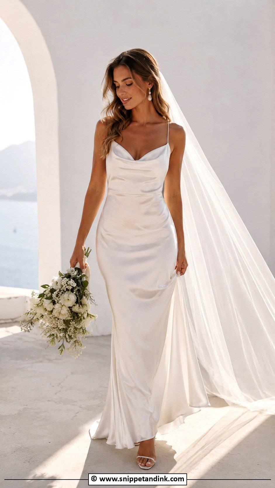 Satin Cowl Neck Wedding Dress - Snippet and Ink - 35 Satin Wedding Dress Ideas