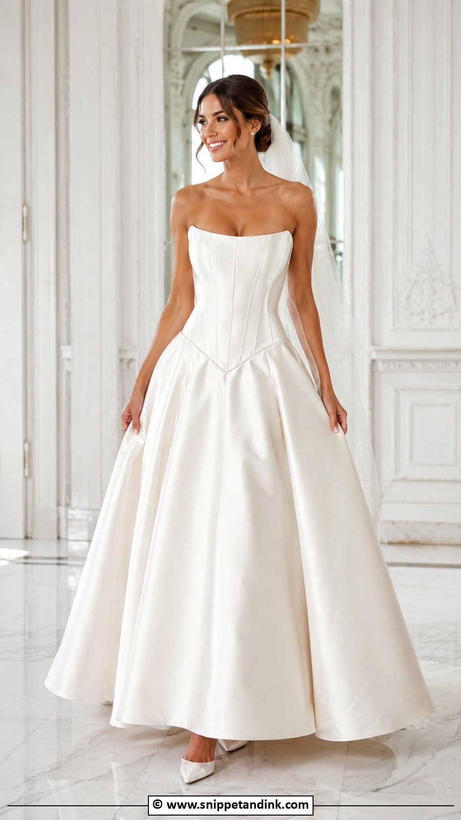 Satin Drop Waist Corset Wedding Dress - Snippet and Ink - 30 Drop Waist Corset Wedding Dress Ideas