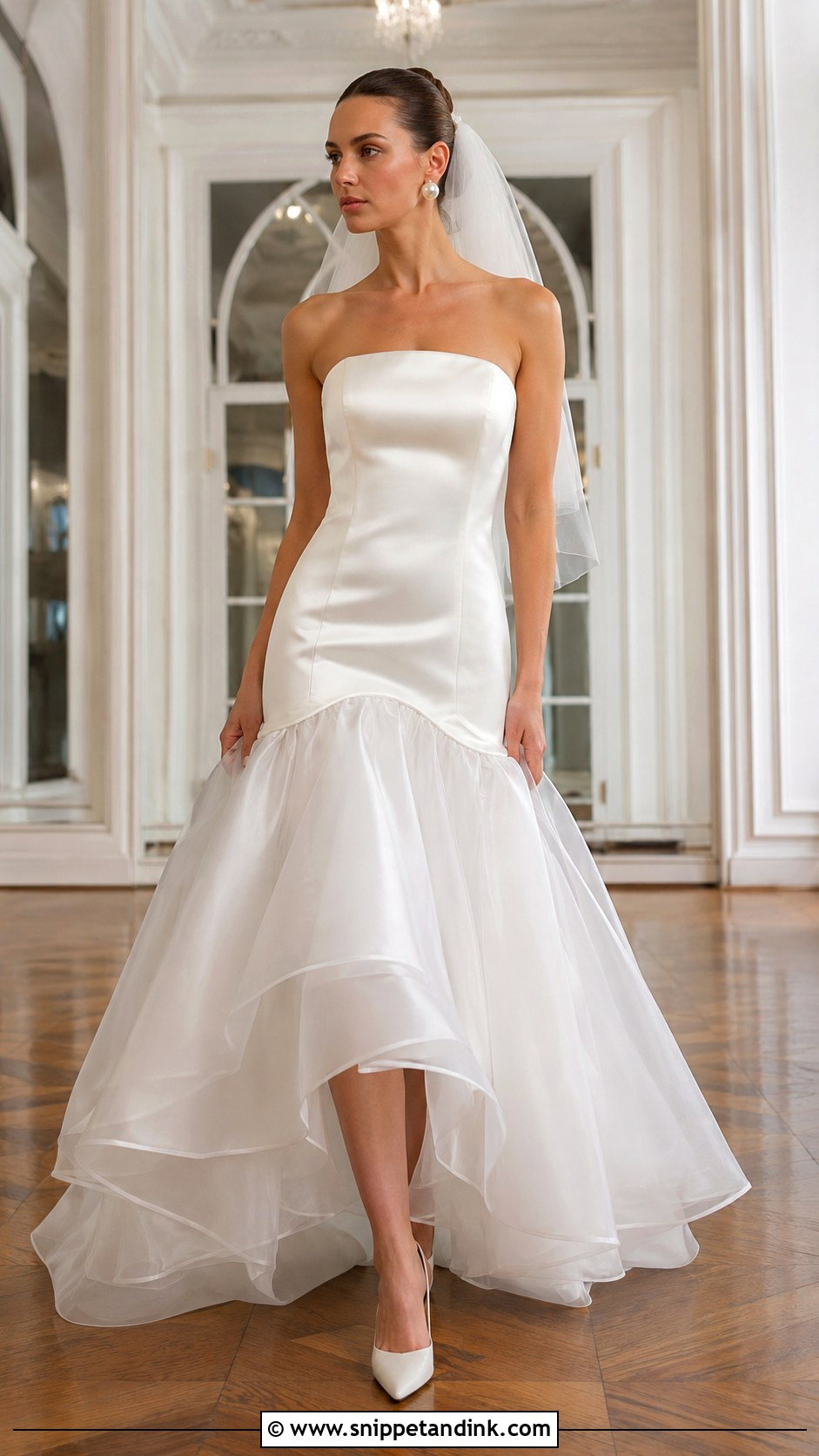Satin Drop Waist Jellyfish Wedding Dress - Snippet and Ink - 20 Jellyfish Wedding Dress Ideas
