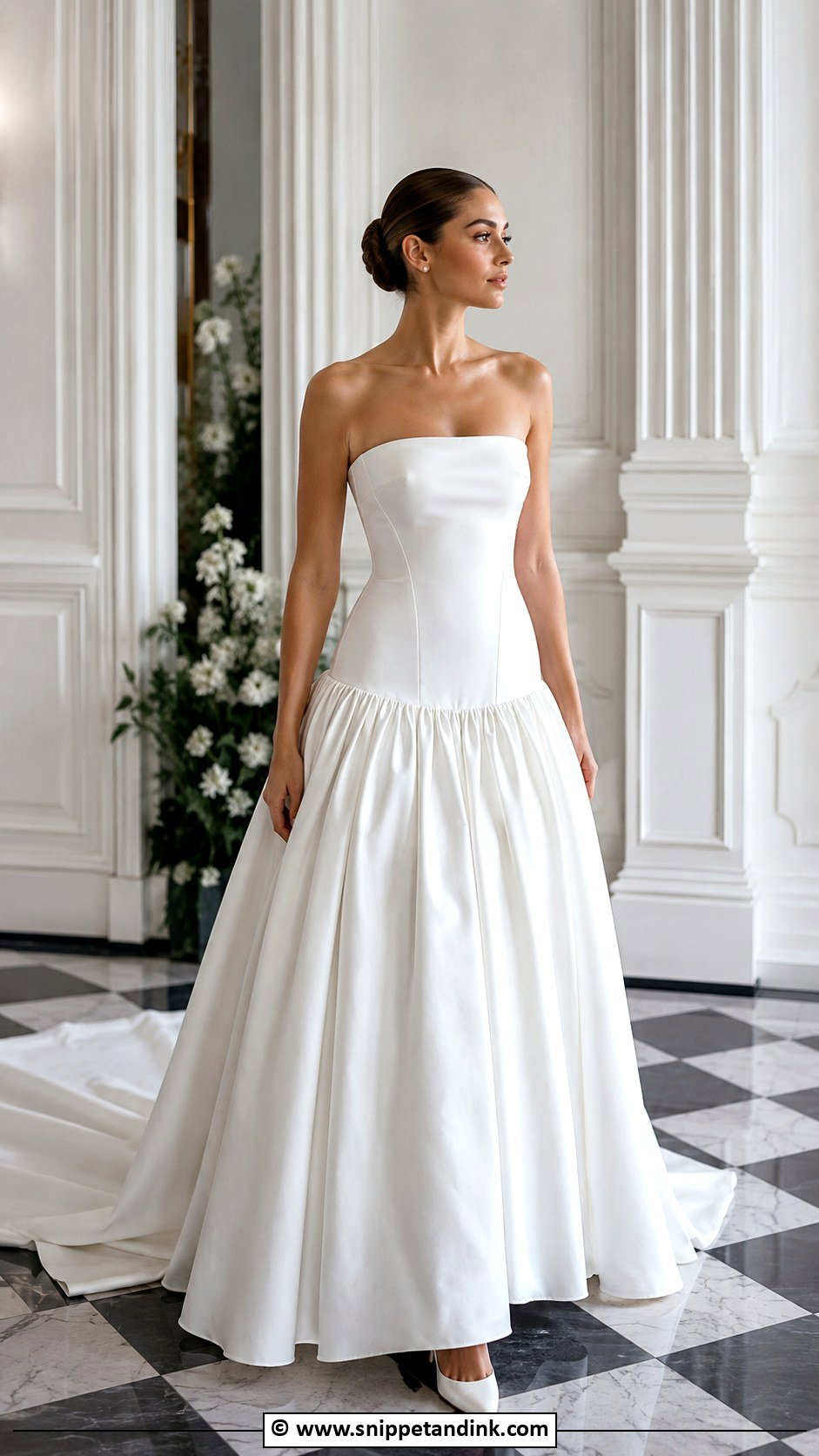 Satin Drop Waist Wedding Dress - Snippet and Ink - 35 Satin Wedding Dress Ideas
