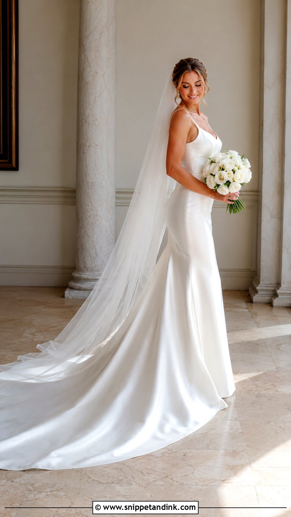 Satin Drop Waist Wedding Gown - Snippet and Ink - 30 Satin Wedding Gown Ideas