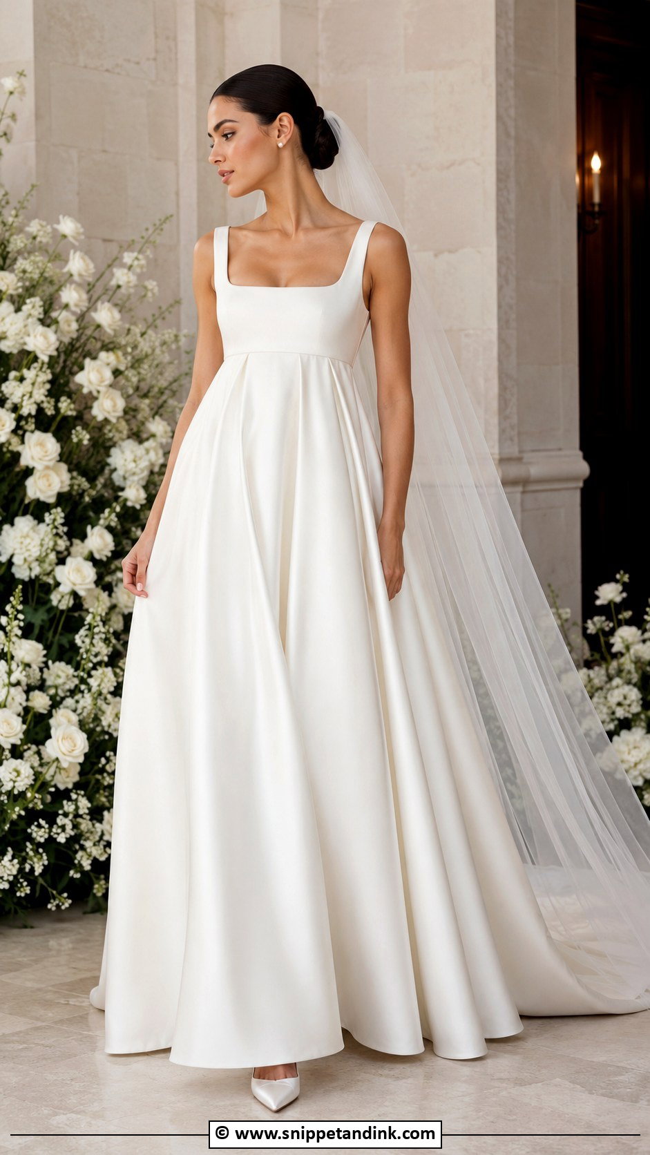 Satin Empire Waist Wedding Dress - Snippet and Ink - 30 Empire Waist Wedding Dress Ideas
