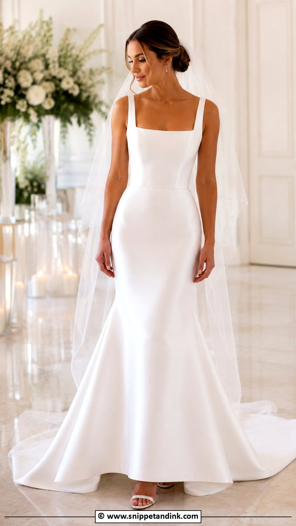 Satin Fit And Flare Wedding Dress - Snippet and Ink - 35 Satin Wedding Dress Ideas