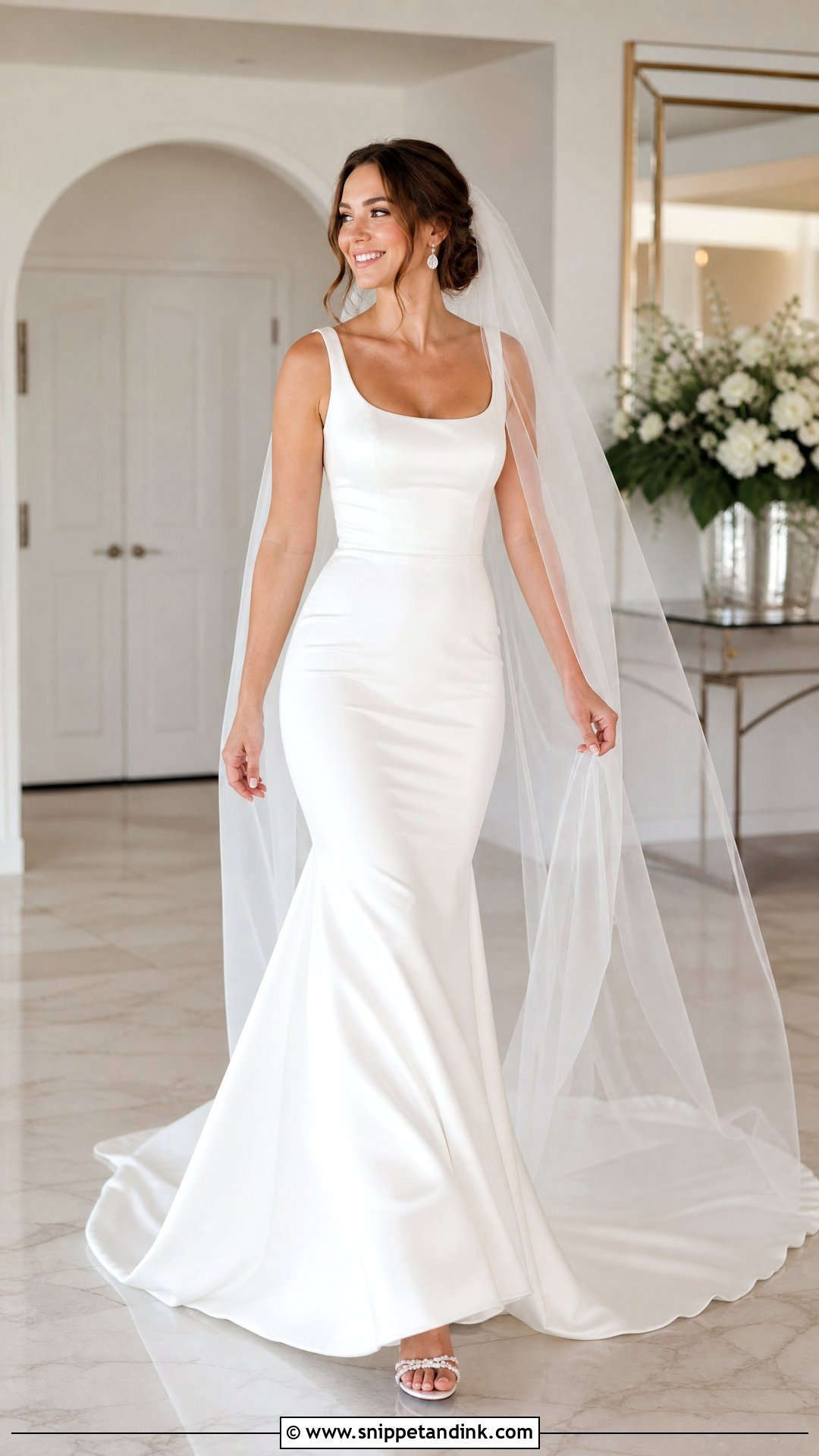 Satin Fit And Flare Wedding Dress - Snippet and Ink - 25 Silky Wedding Dress Ideas