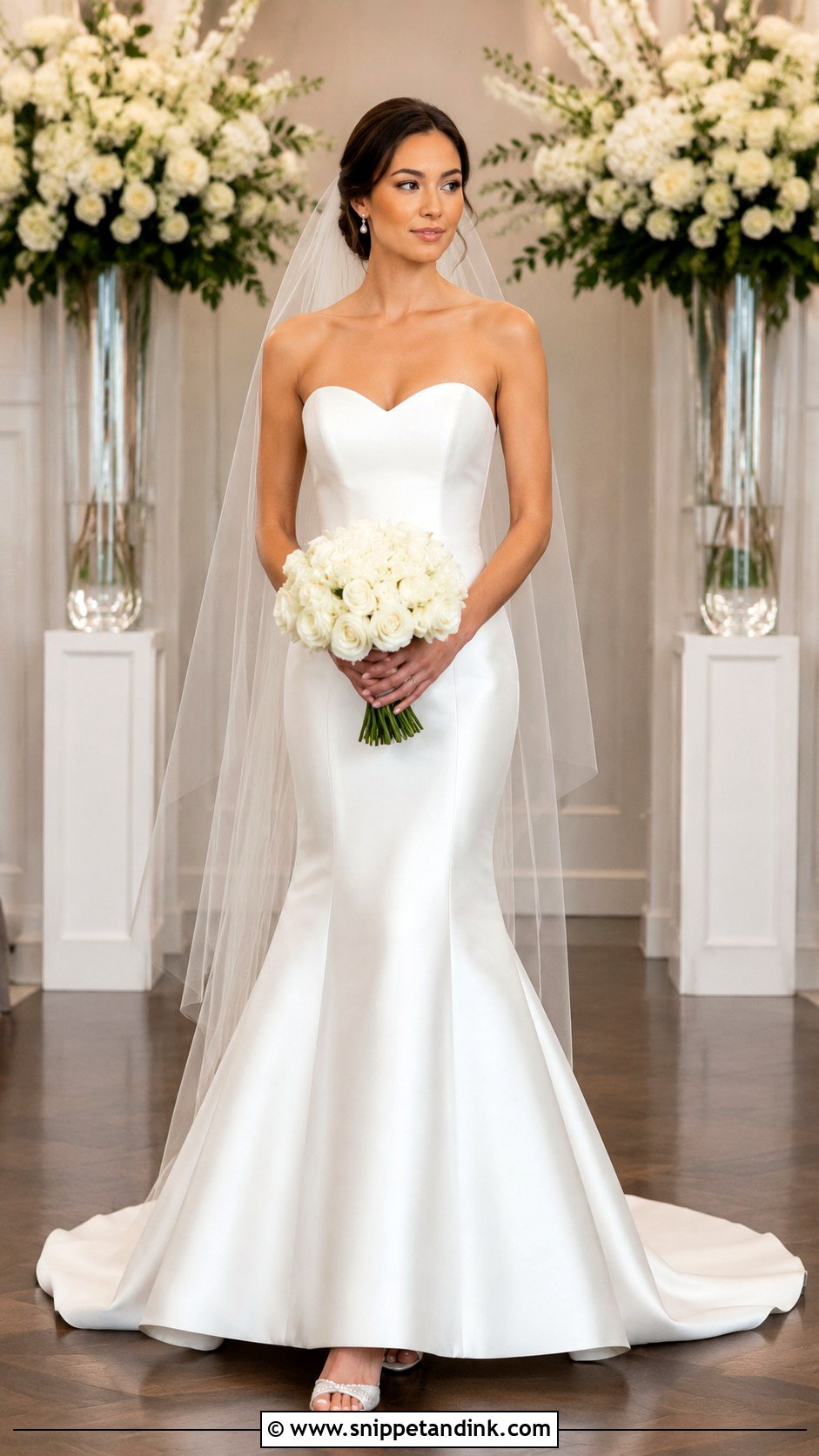 Satin Fit And Flare Wedding Gown - Snippet and Ink - 30 Satin Wedding Gown Ideas