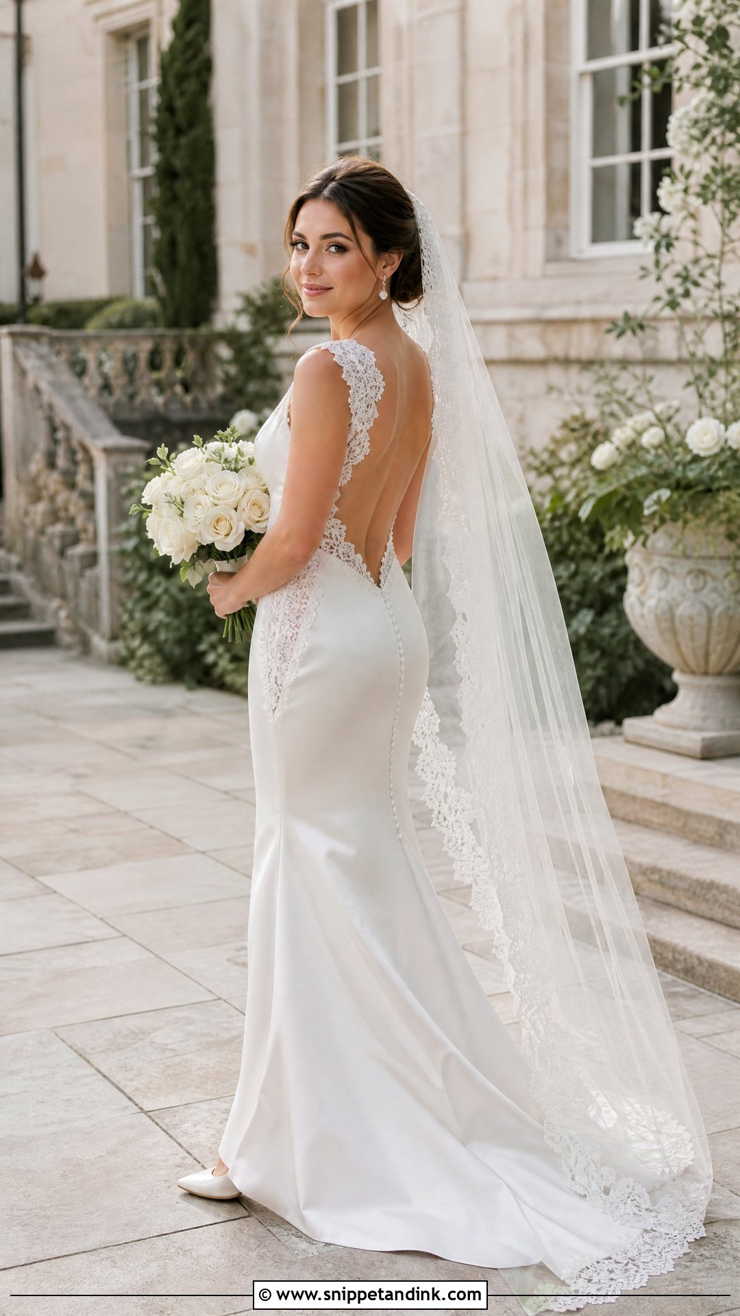 Satin Fitted Wedding Dress With Lace Accents - Snippet and Ink - 20 Satin Fitted Wedding Dress Ideas