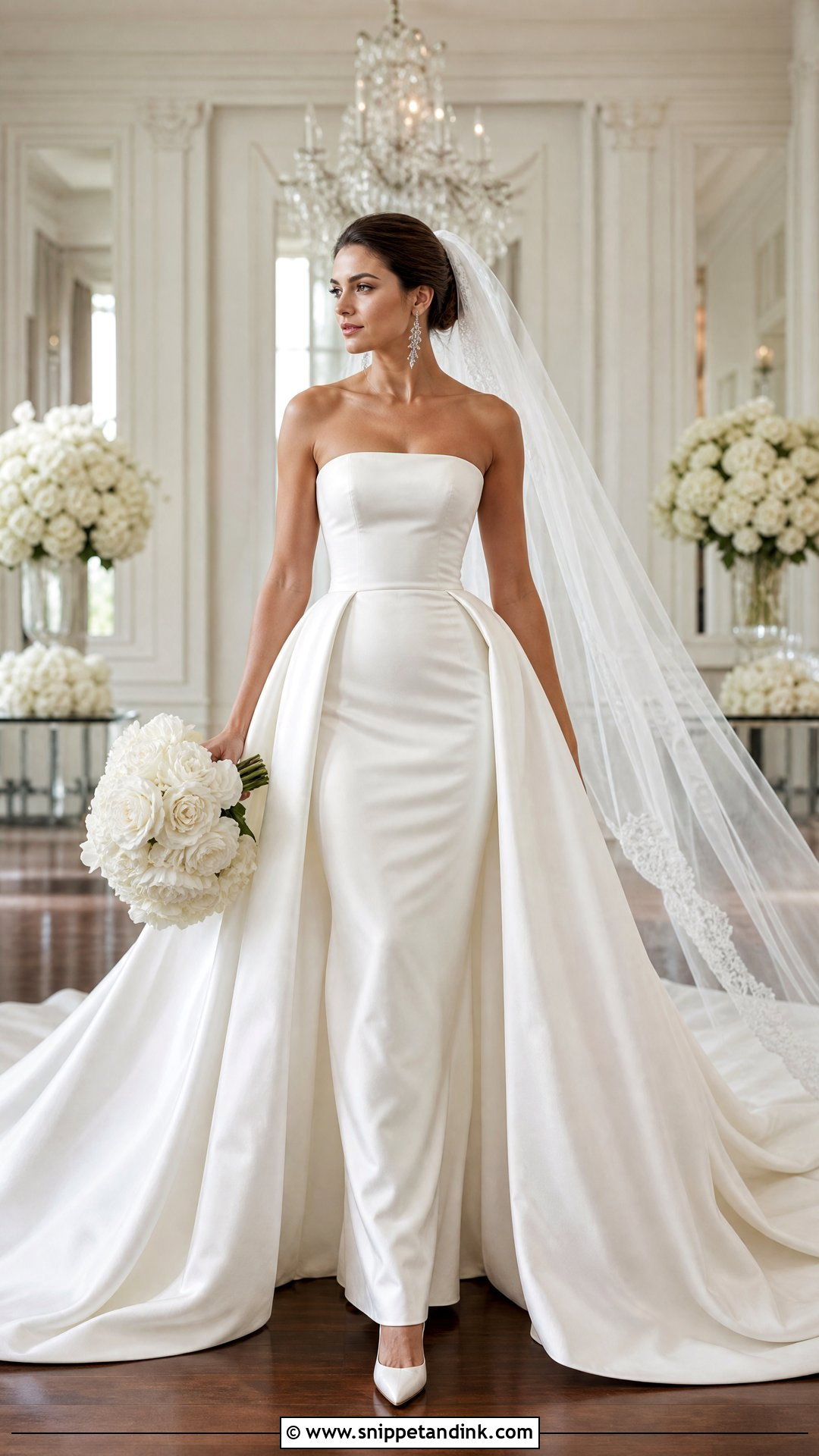 Satin Fitted Wedding Dress With Overskirt - Snippet and Ink - 20 Satin Fitted Wedding Dress Ideas
