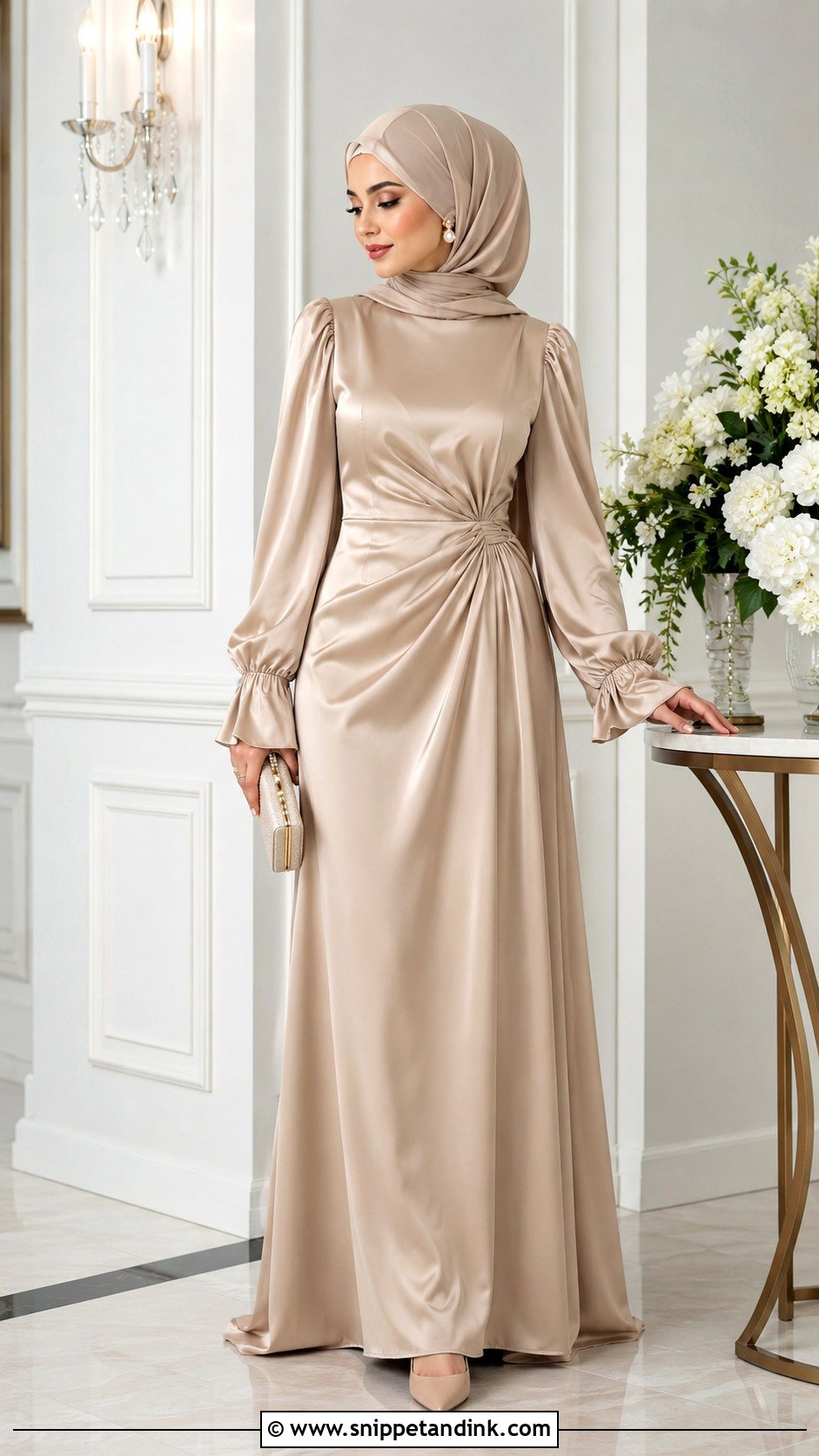 Satin Gown With Hijab - Snippet and Ink - 25 Gown with Hijab Ideas