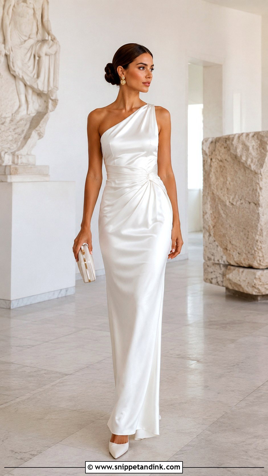 Satin Greek Wedding Dress - Snippet and Ink - 20 Greek Wedding Dresses