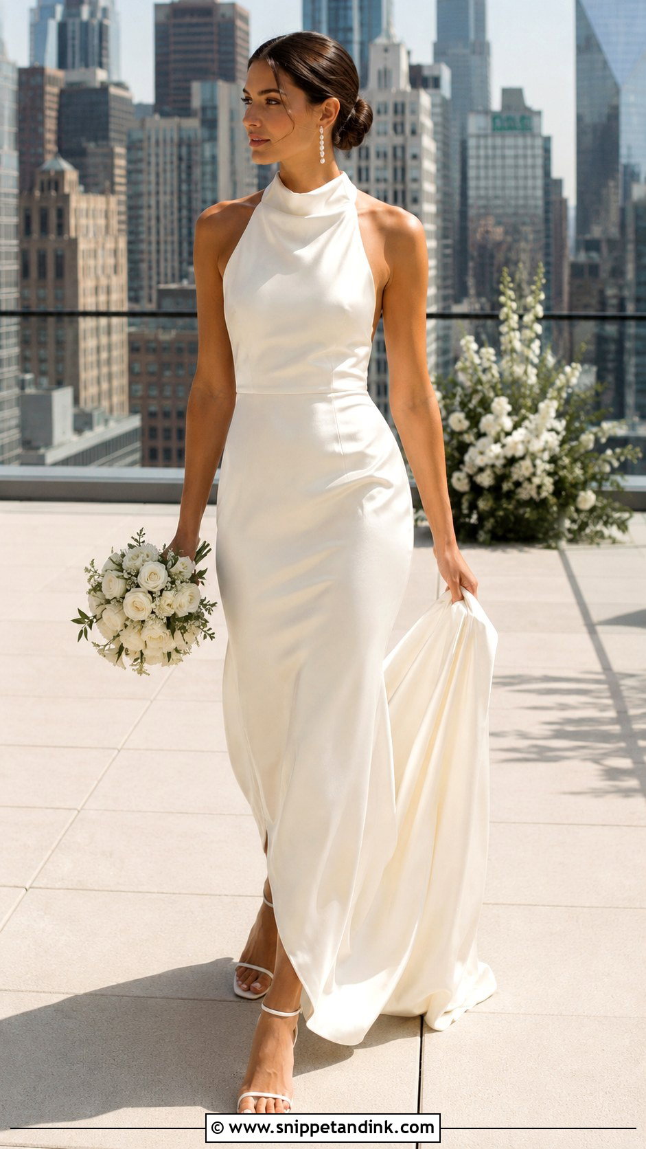 Satin Halter Bride Dress - Snippet and Ink - 25 Satin Bride Dress Ideas