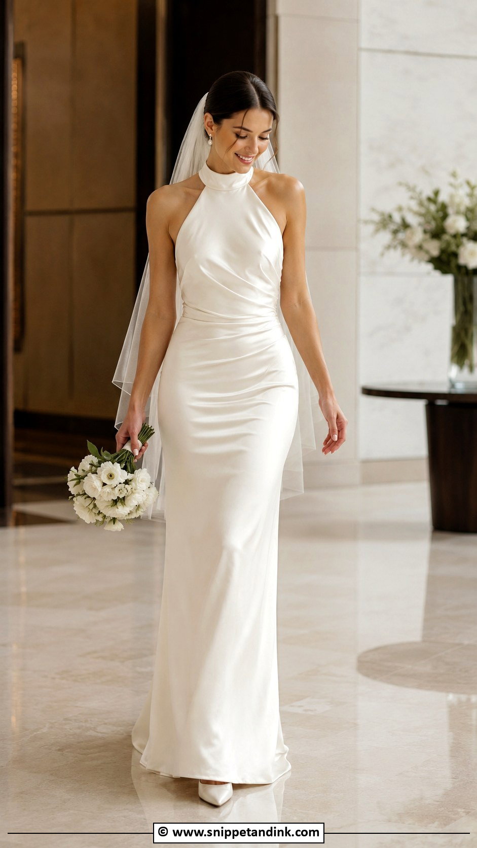 Satin Halter Neck Wedding Dress - Snippet and Ink - 30 Halter Neck Wedding Dress Ideas