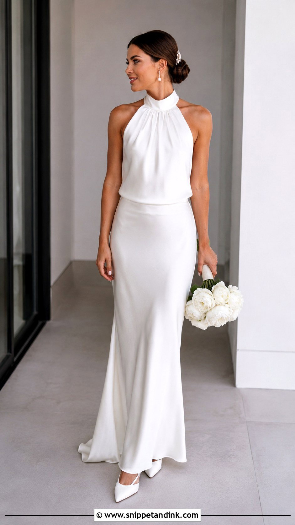 Satin Halter Top and Bias Cut Bridal Skirt - Snippet and Ink - 20 Bridal Skirt and Top Ideas
