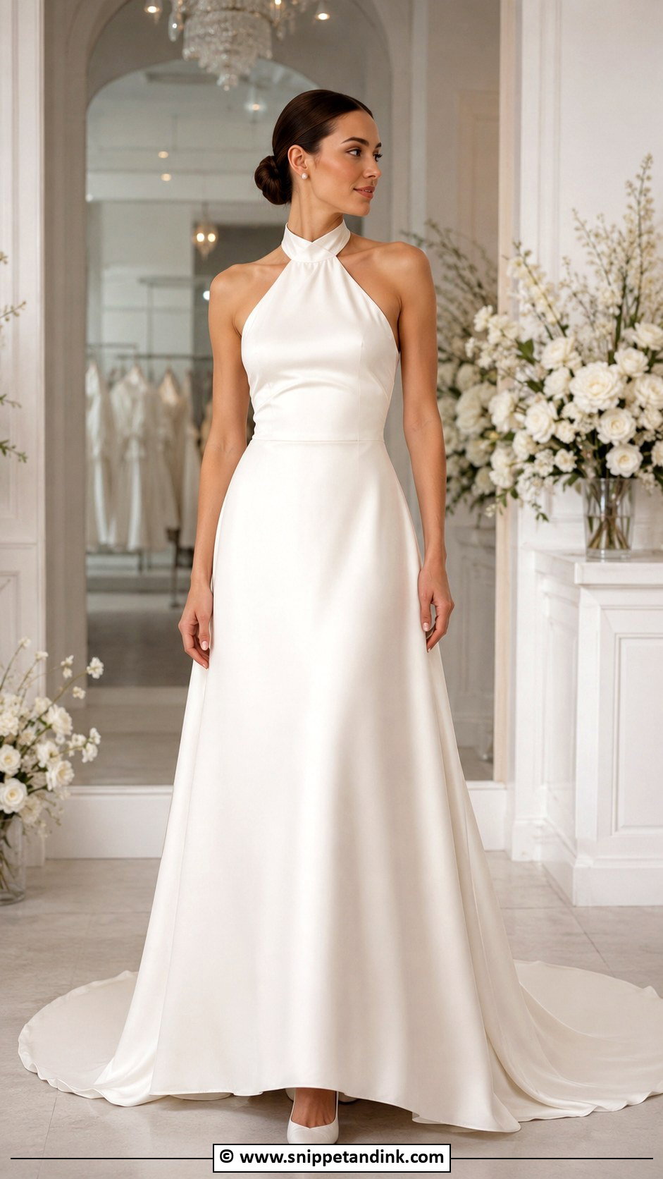 Satin Halter Wedding Dress - Snippet and Ink - 25 Halter Top Wedding Dress Ideas