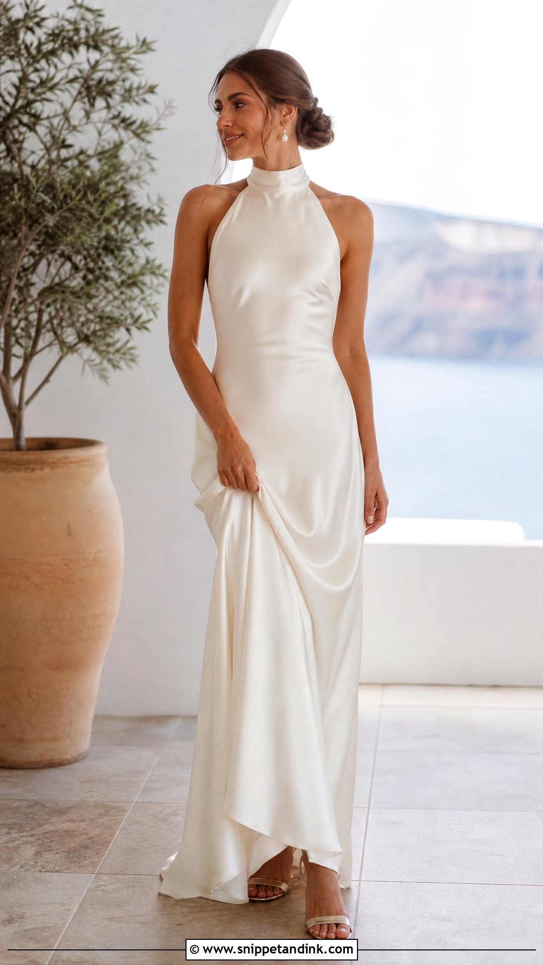 Satin Halter Wedding Dress - Snippet and Ink - 25 Bridal Satin Dress Style Ideas
