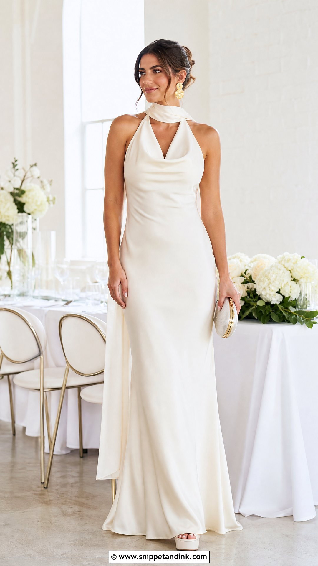 Satin Halter Wedding Dress - Snippet and Ink - 25 70s Style Wedding Dress Ideas