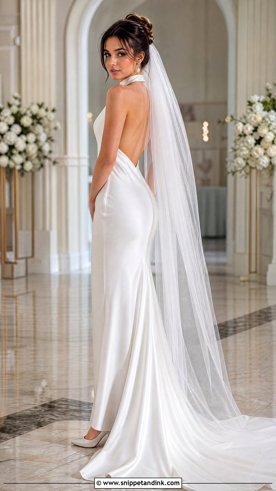Satin Halter Wedding Gown - Snippet and Ink - 25 Halter Wedding Gown Ideas