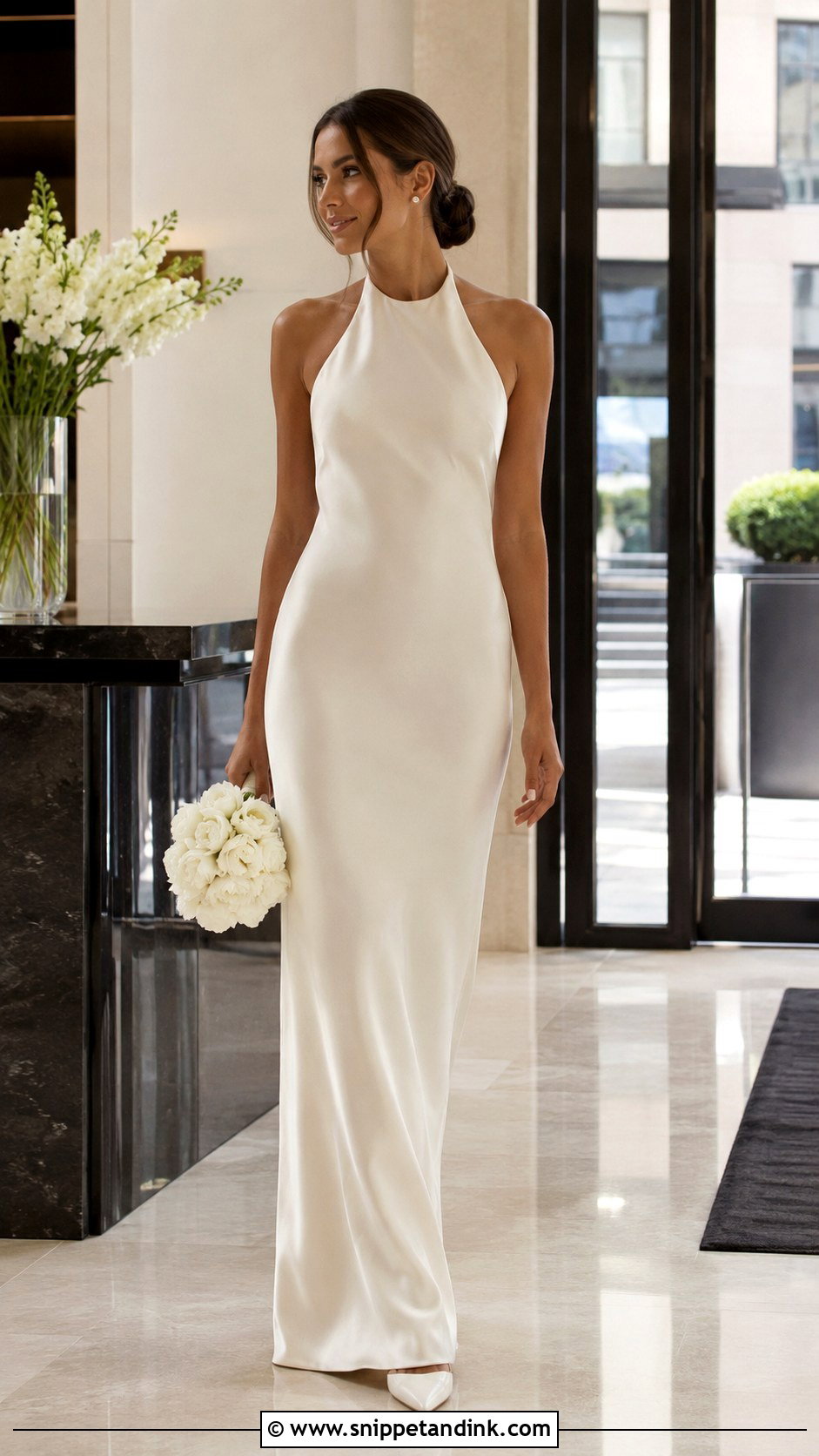 Satin Halterneck Wedding Dress - Snippet and Ink - 30 Halterneck Wedding Dress Ideas