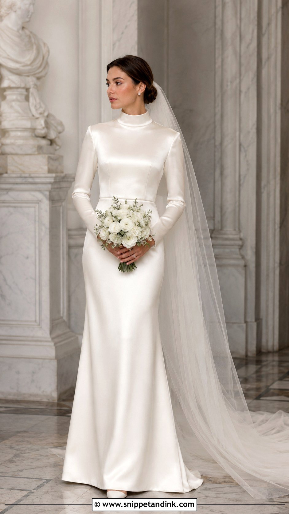 Satin High Neck Bride Dress - Snippet and Ink - 25 Satin Bride Dress Ideas
