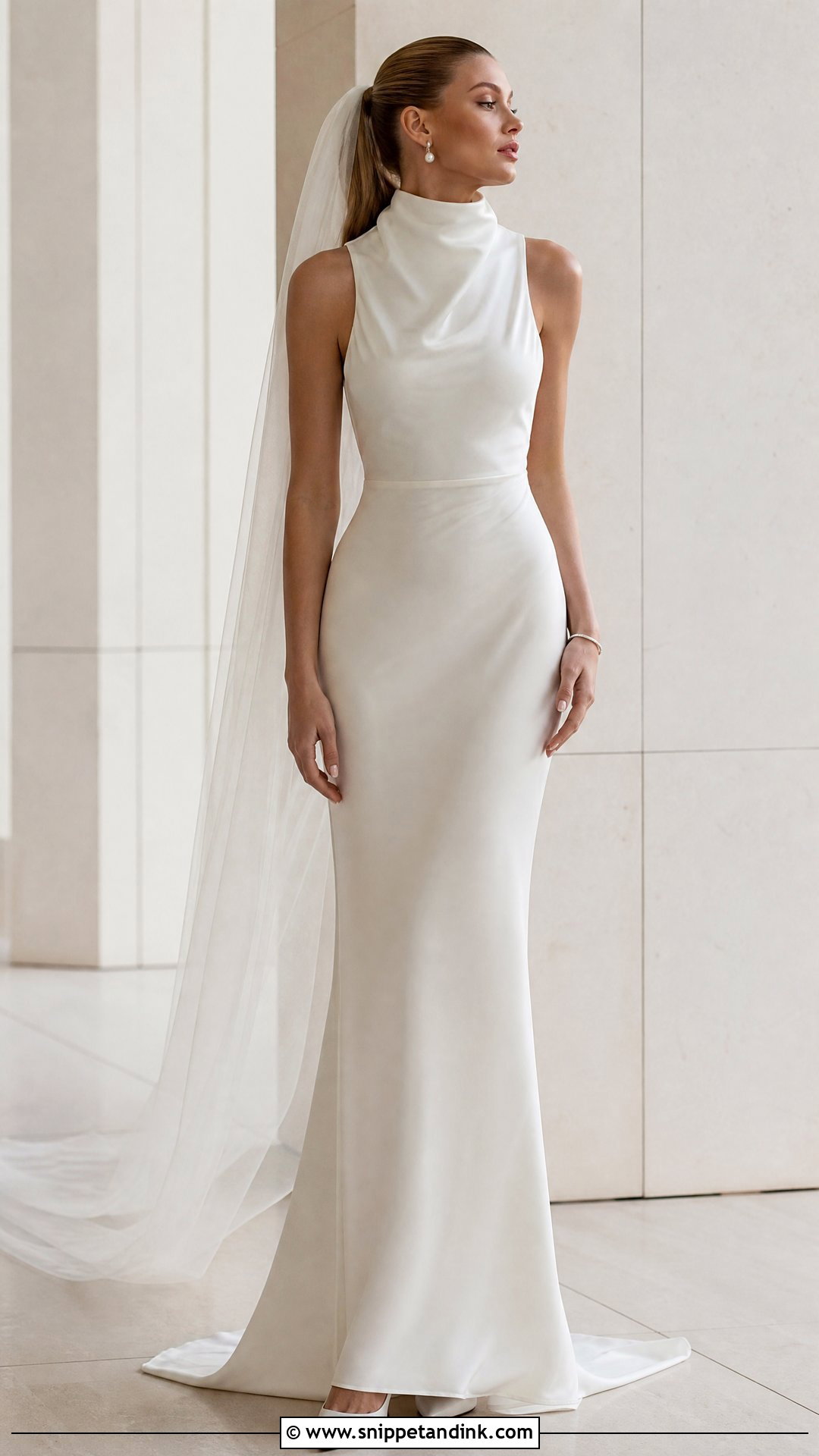Satin High Neck Wedding Dress - Snippet and Ink - 20 Satin Simple Silk Wedding Dress Ideas