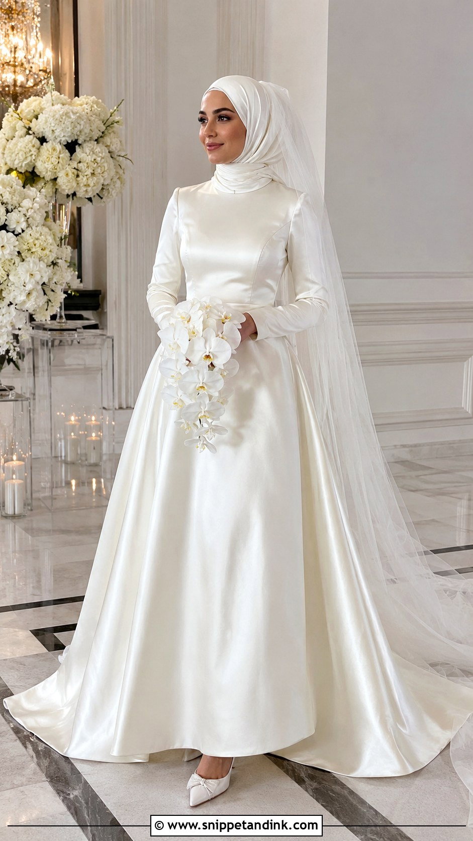 Satin Hijab Wedding Dress - Snippet and Ink - 25 Elegant Hijab Wedding Dress Ideas