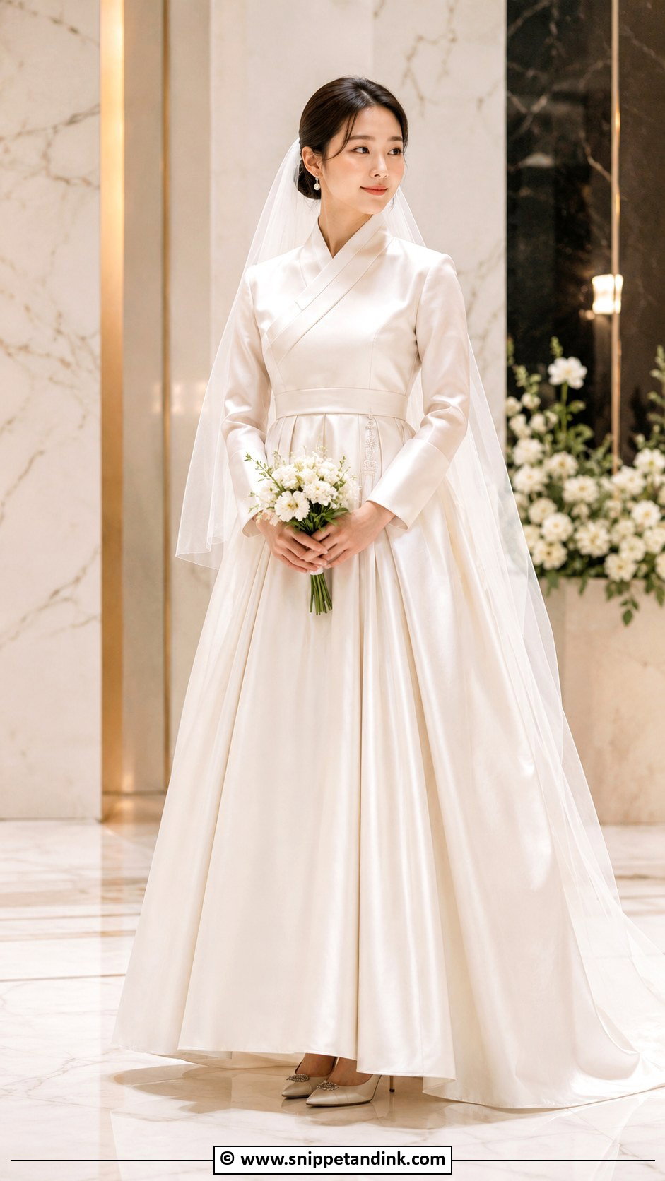 Satin Korean Wedding Dress - Snippet and Ink - 25 Korean Wedding Dresses