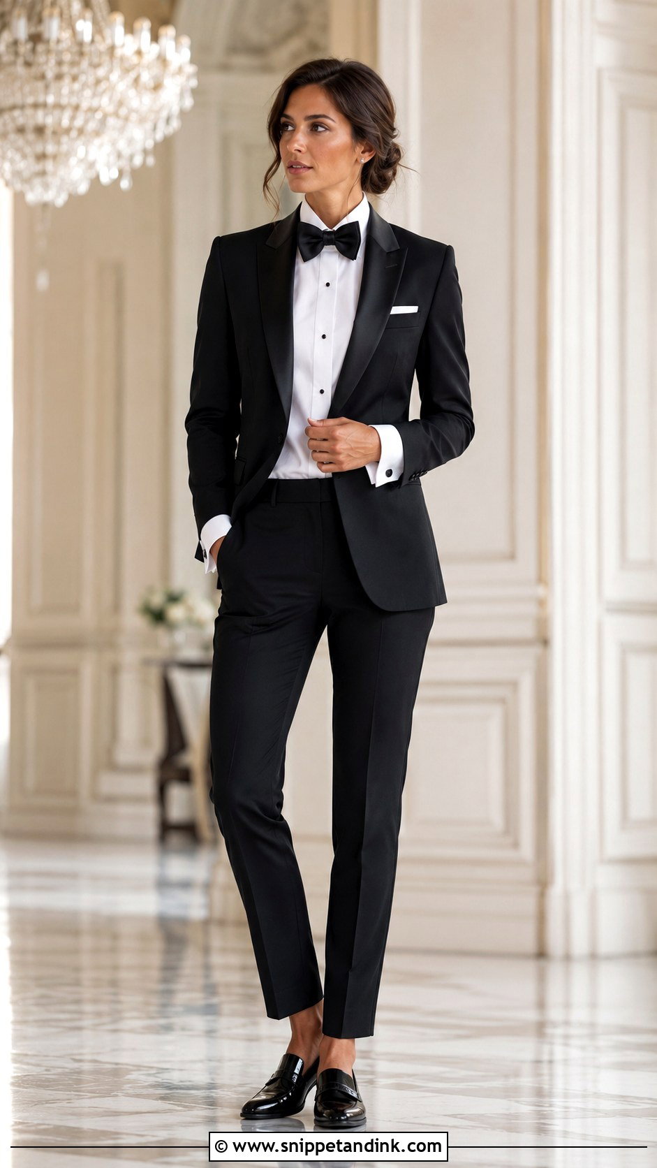 Satin Lapel Tuxedo - Snippet and Ink - 25 Lesbian Wedding Suit Ideas
