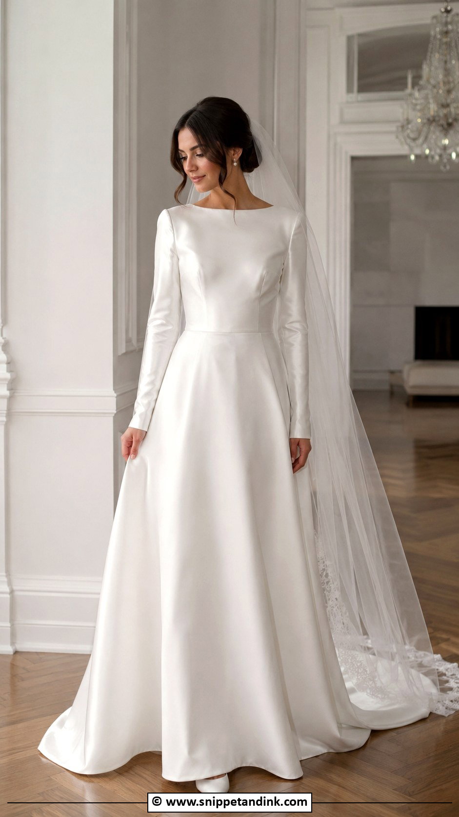 Satin Long Sleeve Wedding Dress - Snippet and Ink - 35 Satin Wedding Dress Ideas