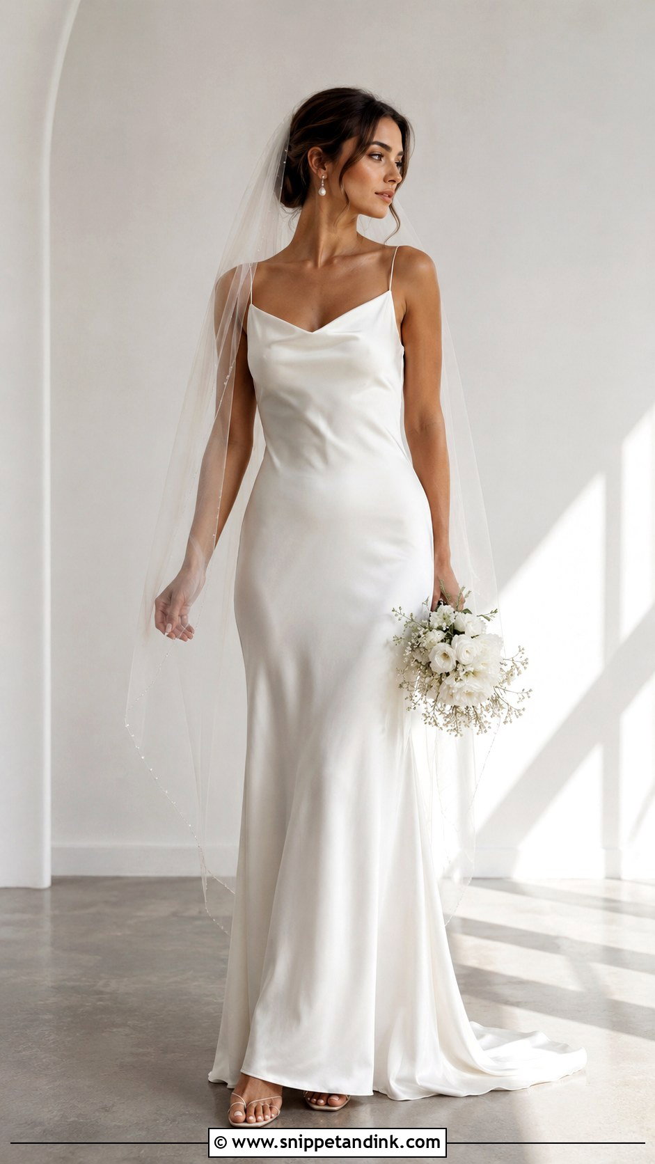 Satin Long Sleeve Wedding Dress - Snippet and Ink - 30 Satin Wedding Ideas