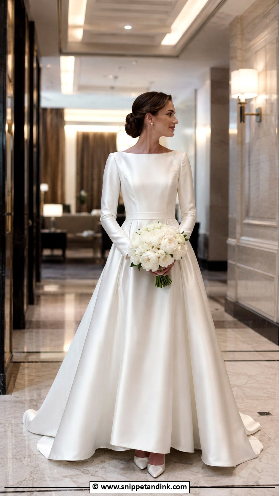 Satin Long Sleeve Wedding Dress - Snippet and Ink - 25 Elegant Long Sleeve Wedding Dresses