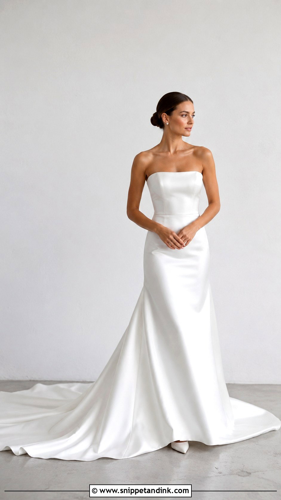 Satin Long Train Wedding Dress - Snippet and Ink - 25 Long Train Wedding Dresses