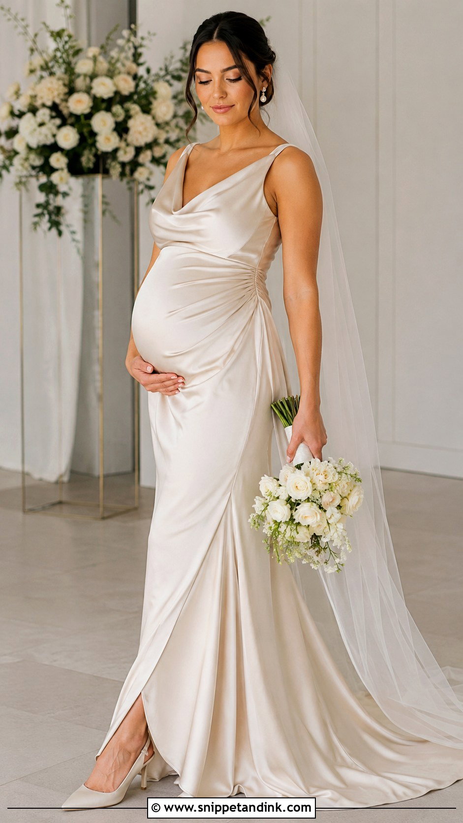 Satin Maternity Wedding Dress - Snippet and Ink - 30 Maternity Wedding Dress Ideas