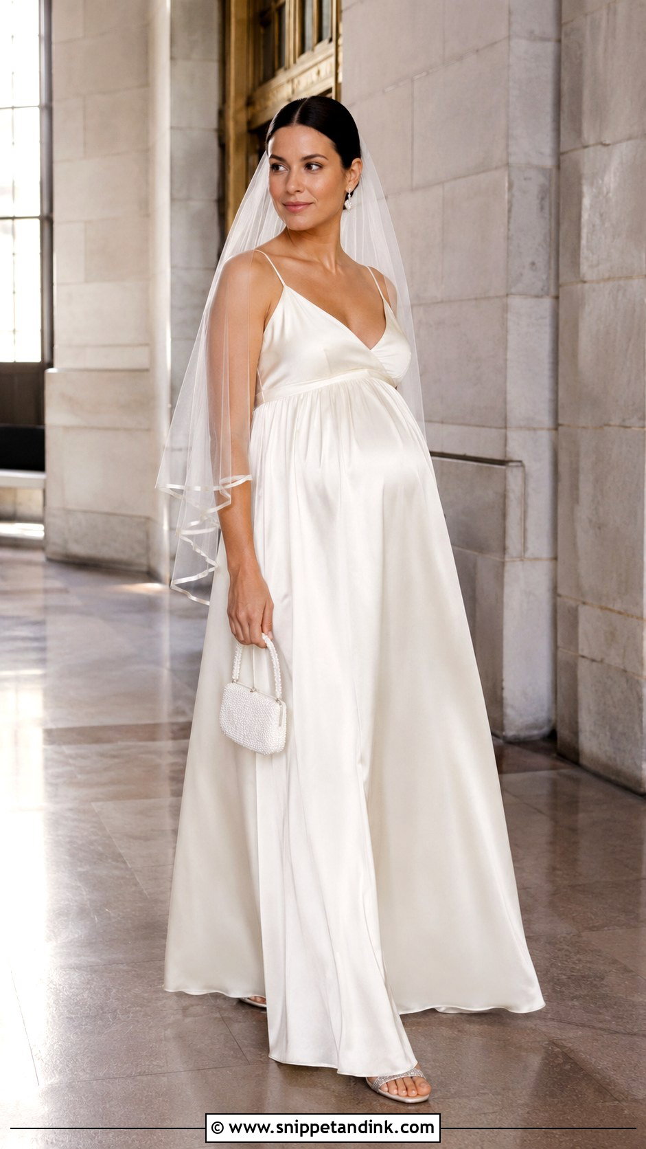 Satin Maxi Civil Wedding Dress for Pregnant Bride - Snippet and Ink - 20 Civil Wedding Dress for Pregnant Bride Ideas