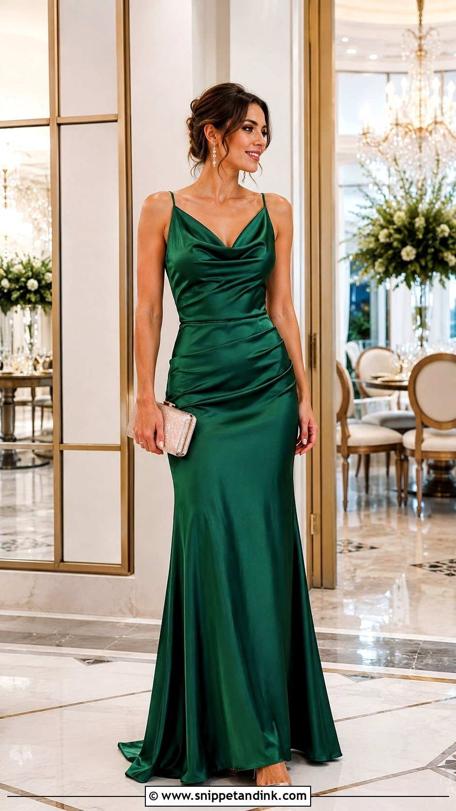 Satin Maxi Dress Wedding Party Outfit - Snippet and Ink - 20 Outfit for Wedding Party Ideas