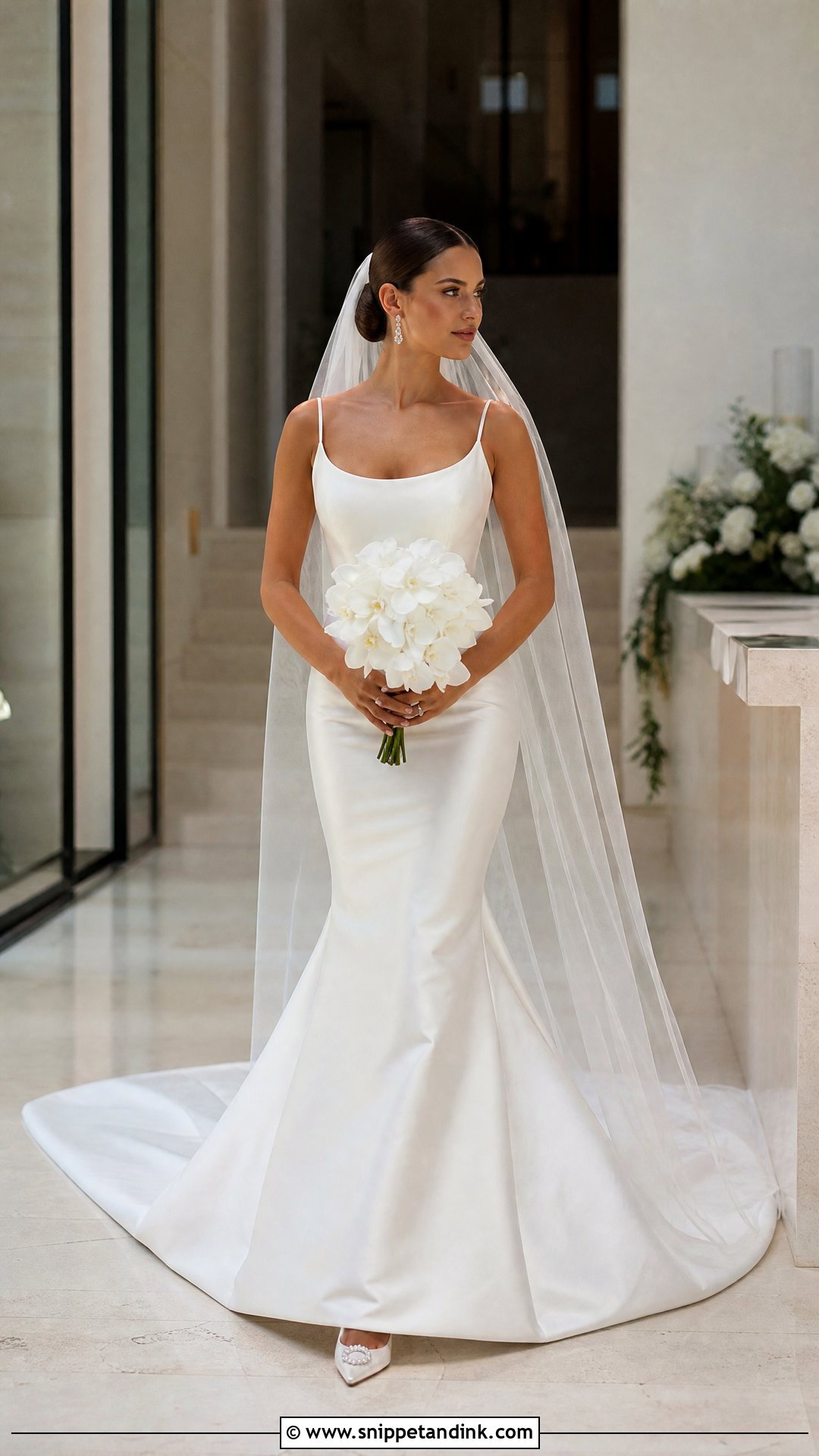 Satin Mermaid Spaghetti Strap Wedding Dress - Snippet and Ink - 20 Simple Spaghetti Strap Wedding Dress Ideas