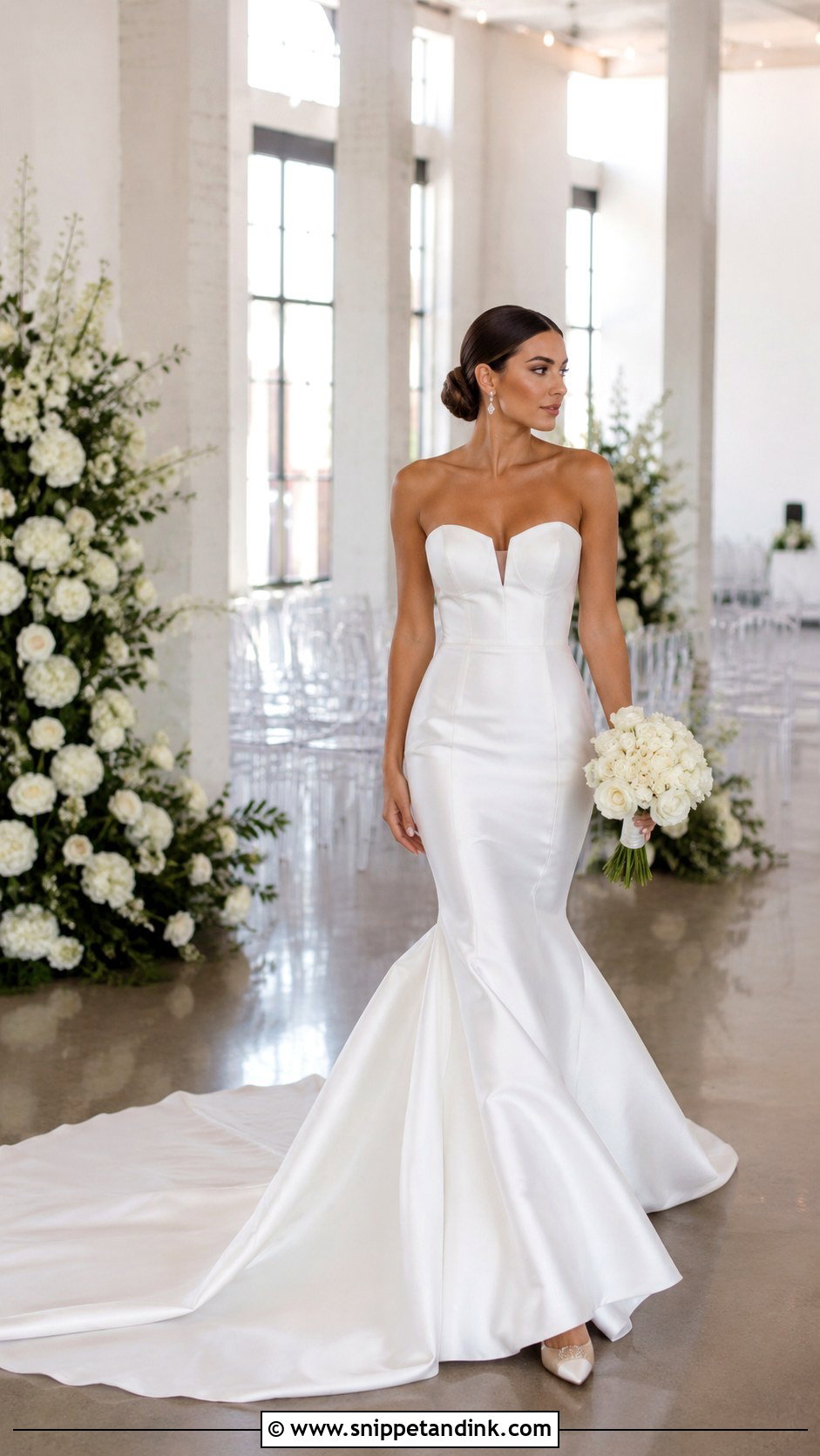 Satin Mermaid Wedding Dress With Train - Snippet and Ink - 25 Mermaid Wedding Dress with Train Ideas