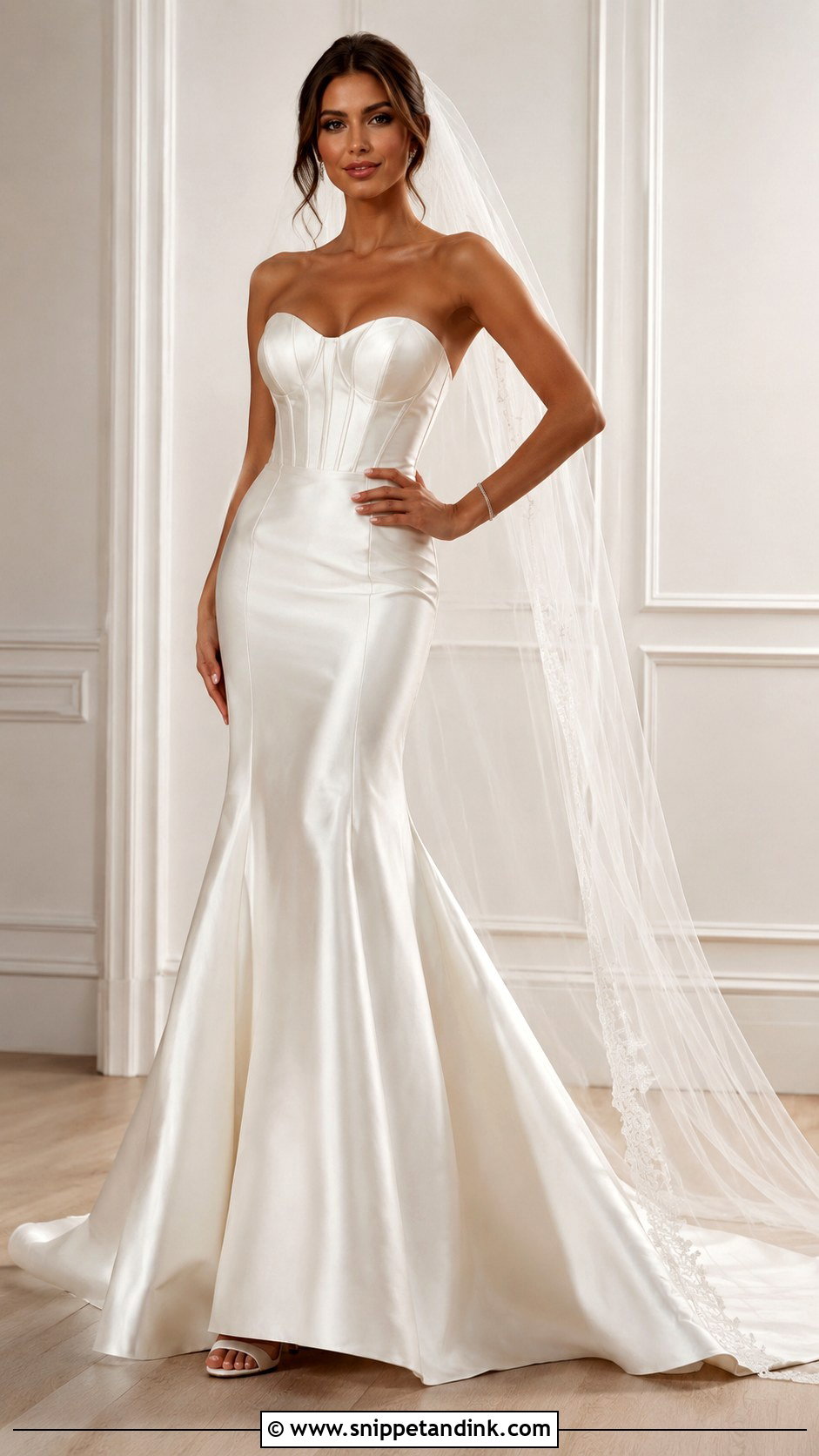 Satin Mermaid Wedding Gown - Snippet and Ink - 30 Satin Wedding Gown Ideas