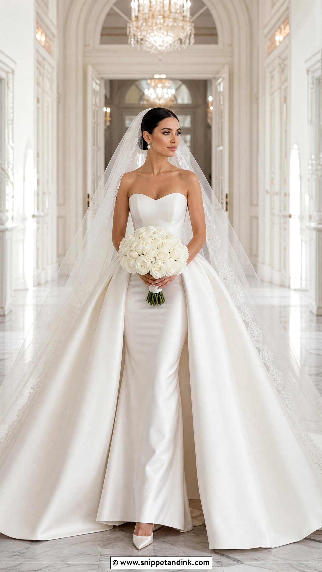 Satin Mermaid Wedding Gown With Overskirt - Snippet and Ink - 20 Satin Wedding Gown Mermaid Ideas