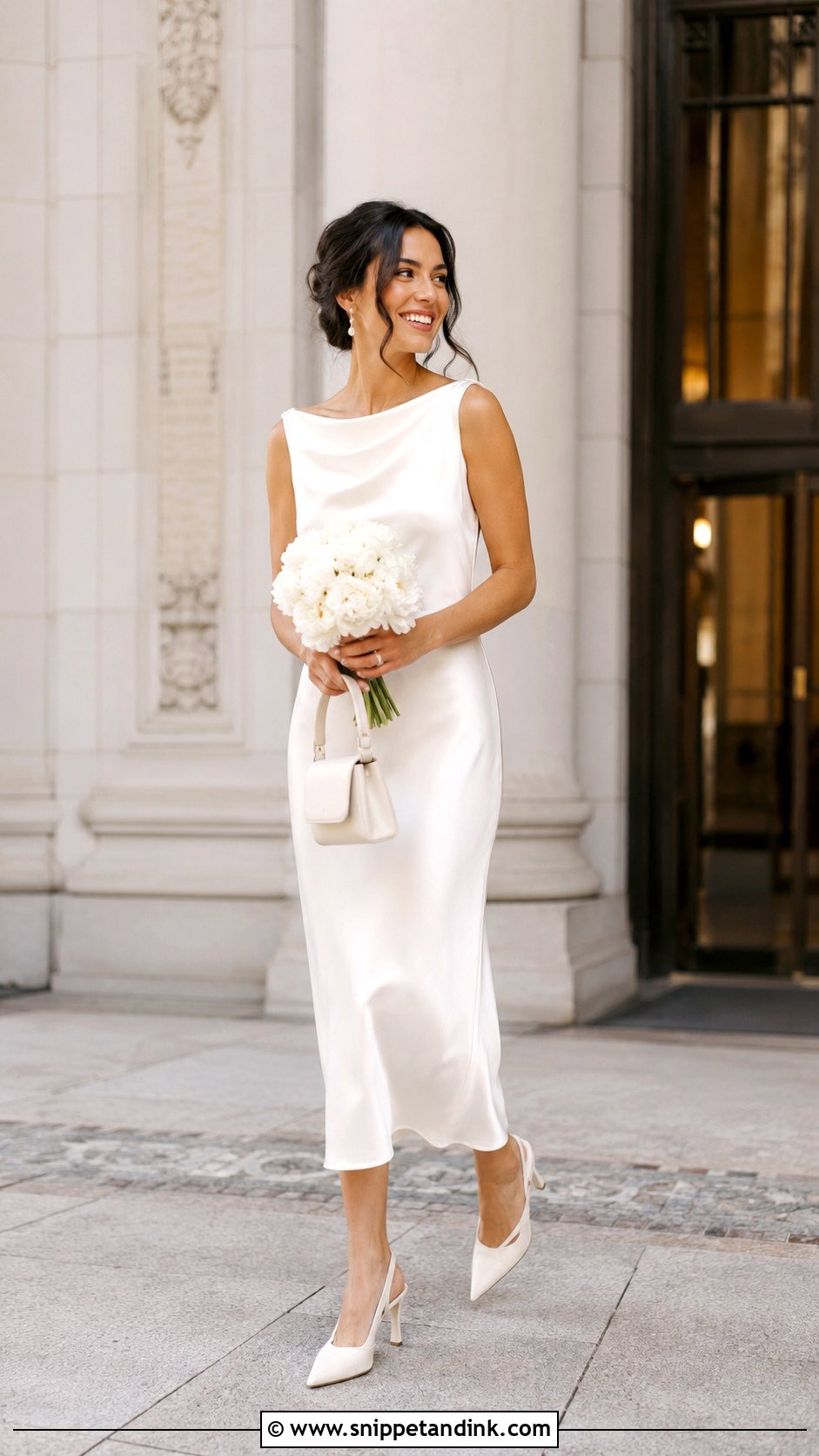 Satin Midi Civil Wedding Dress - Snippet and Ink - 20 Civil Wedding Dress Courts Brides Ideas