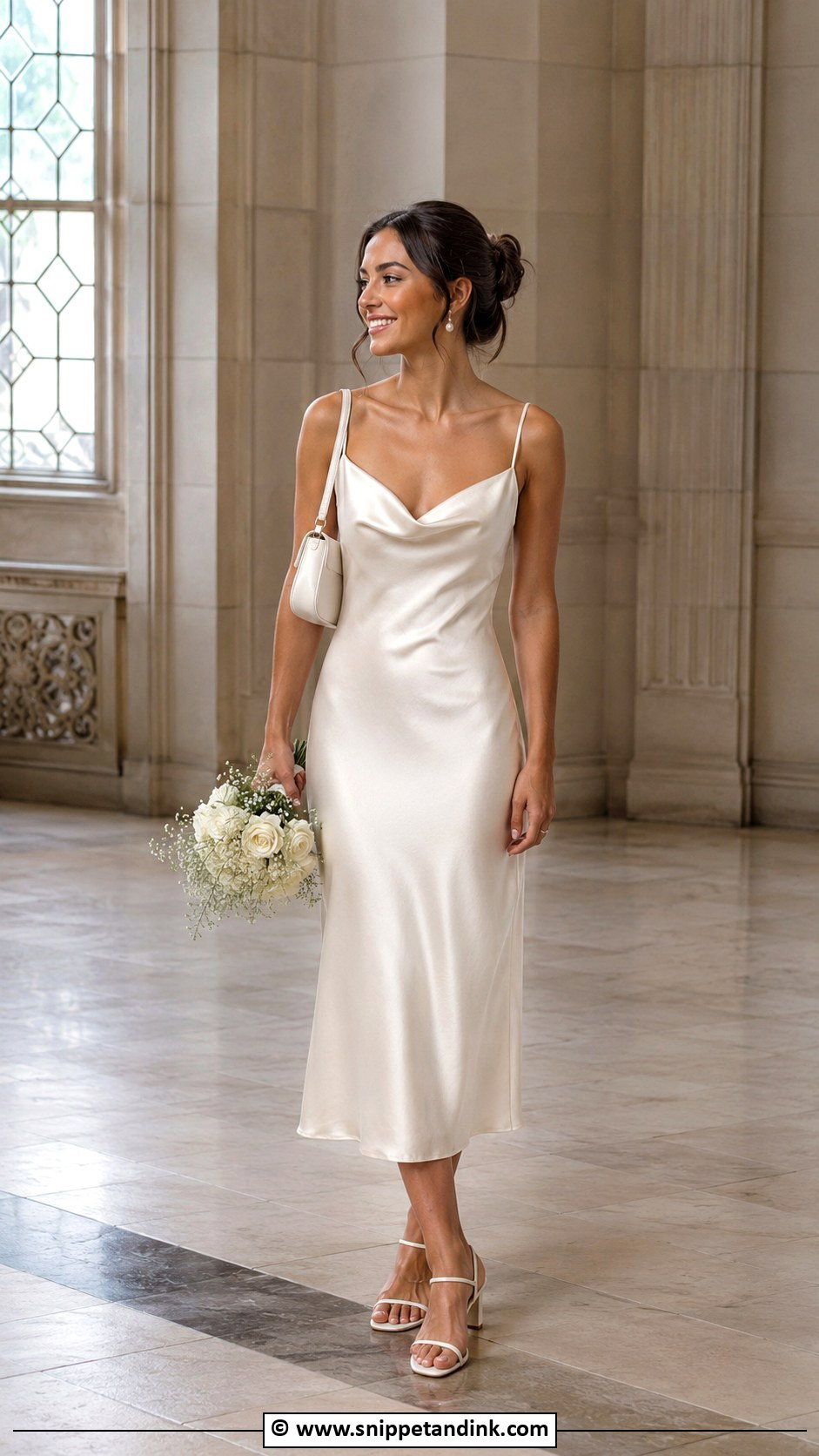 Satin Midi Dress Court Marriage Outfit - Snippet and Ink - 25 Court Marriage Outfit Ideas