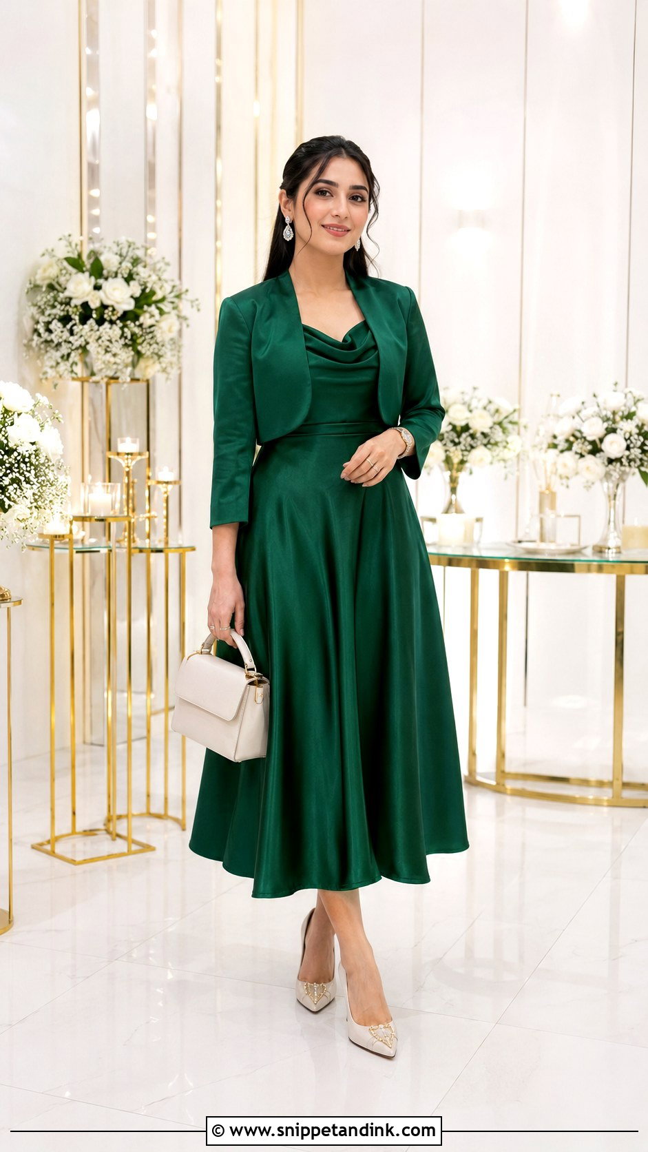 Satin Midi Dress for Ring Ceremony - Snippet and Ink - 20 Dress for Ring Ceremony Ideas