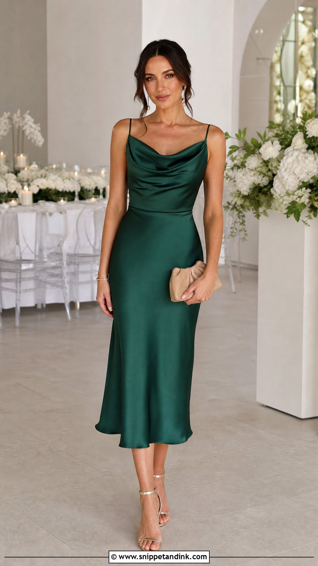 Satin Midi Dress for Wedding Function - Snippet and Ink - 25 Dress for Wedding Function Ideas