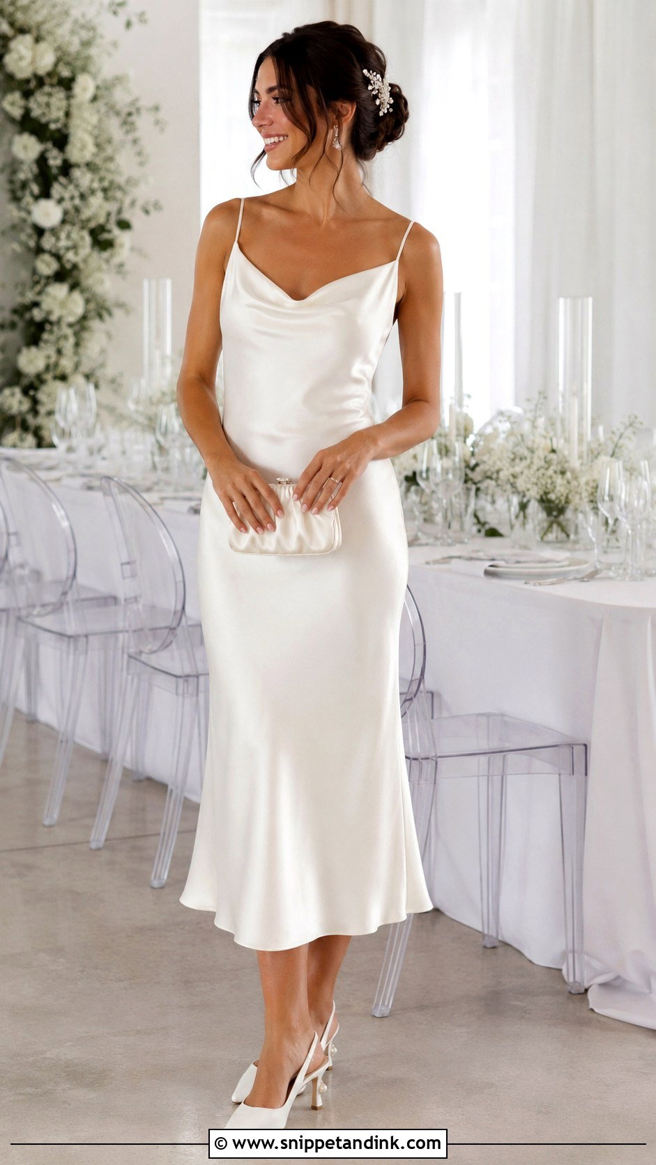 Satin Midi First Dance Dress - Snippet and Ink - 20 First Dance Dress Ideas