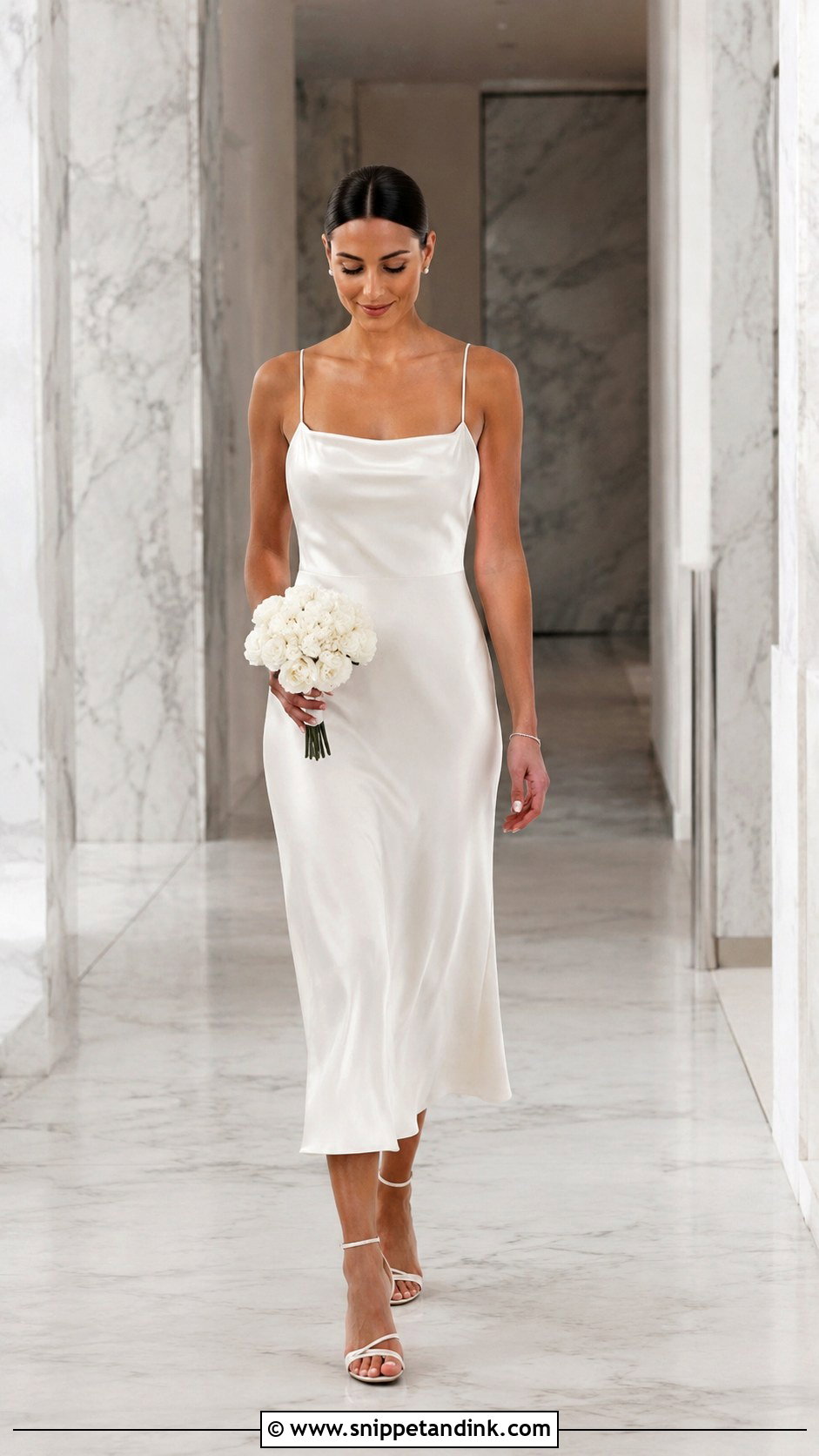 Satin Midi Registry Wedding Dress - Snippet and Ink - 25 Registry Wedding Dress Ideas