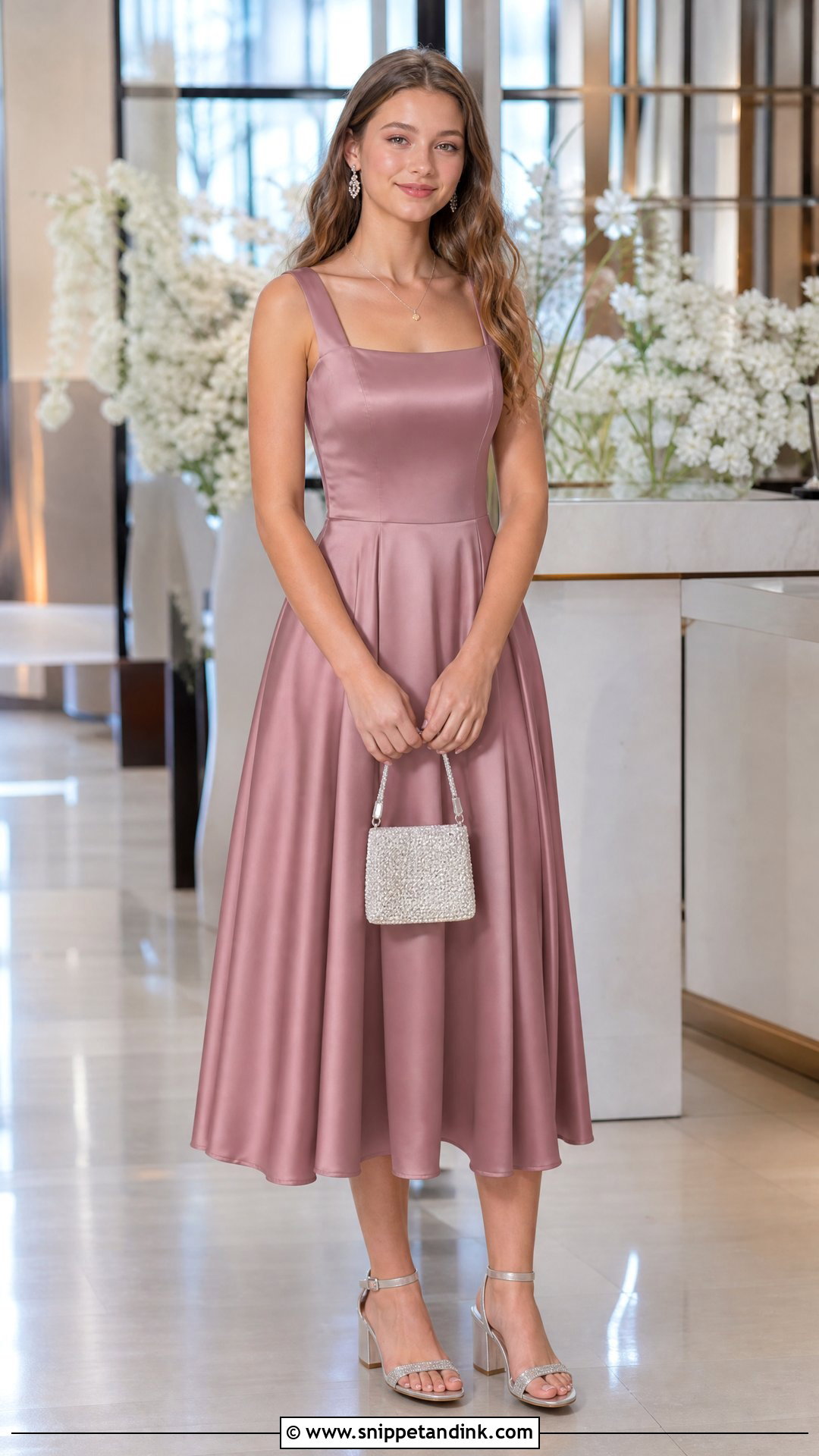 Satin Midi Wedding Dress Outfit - Snippet and Ink - 20 Wedding Dress for Teenage Girl Ideas